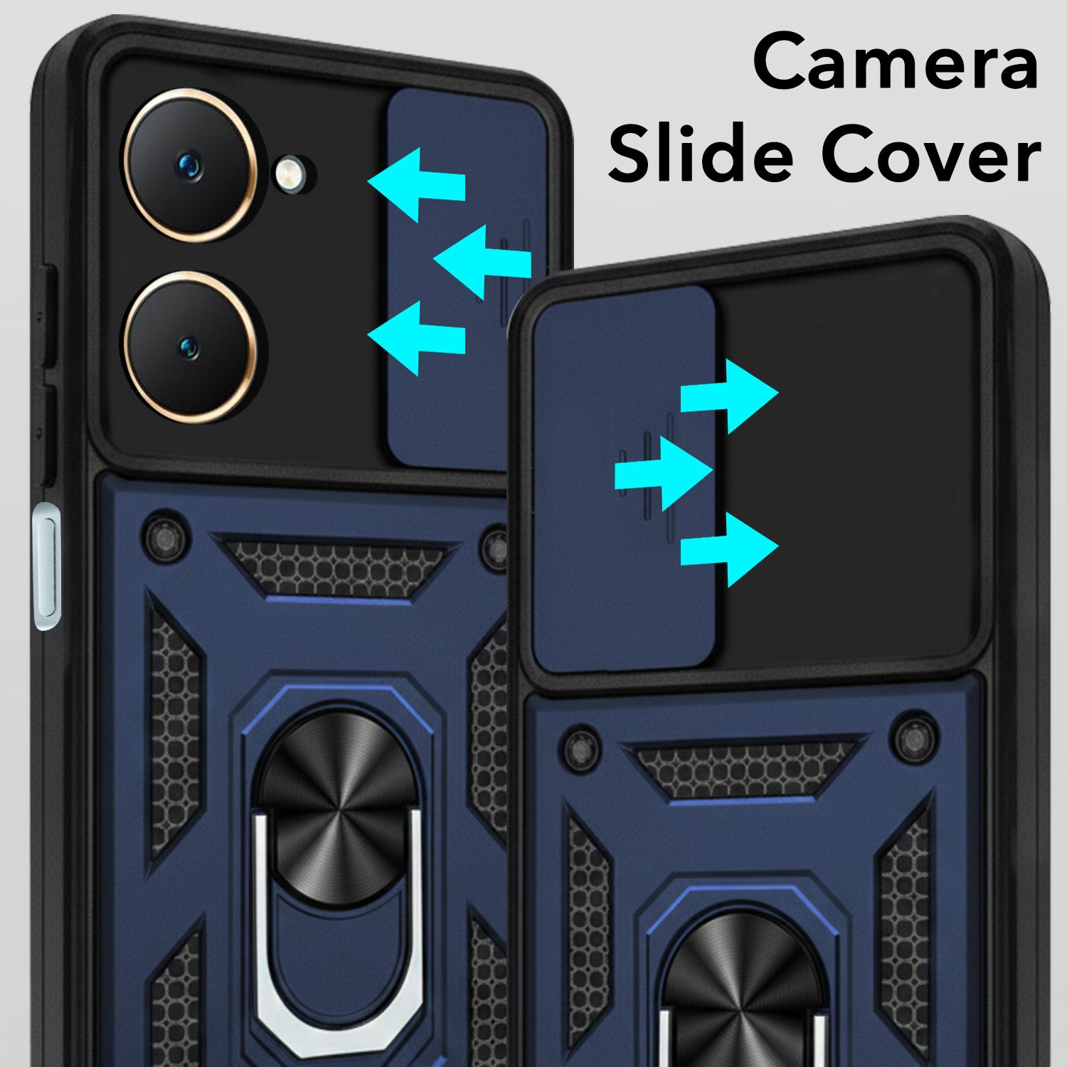 For Vivo Y18 | Y18e | Y03 | Y18i | Y18t Back Cover Case (Hybrid Dual Armor Polycarbonate)