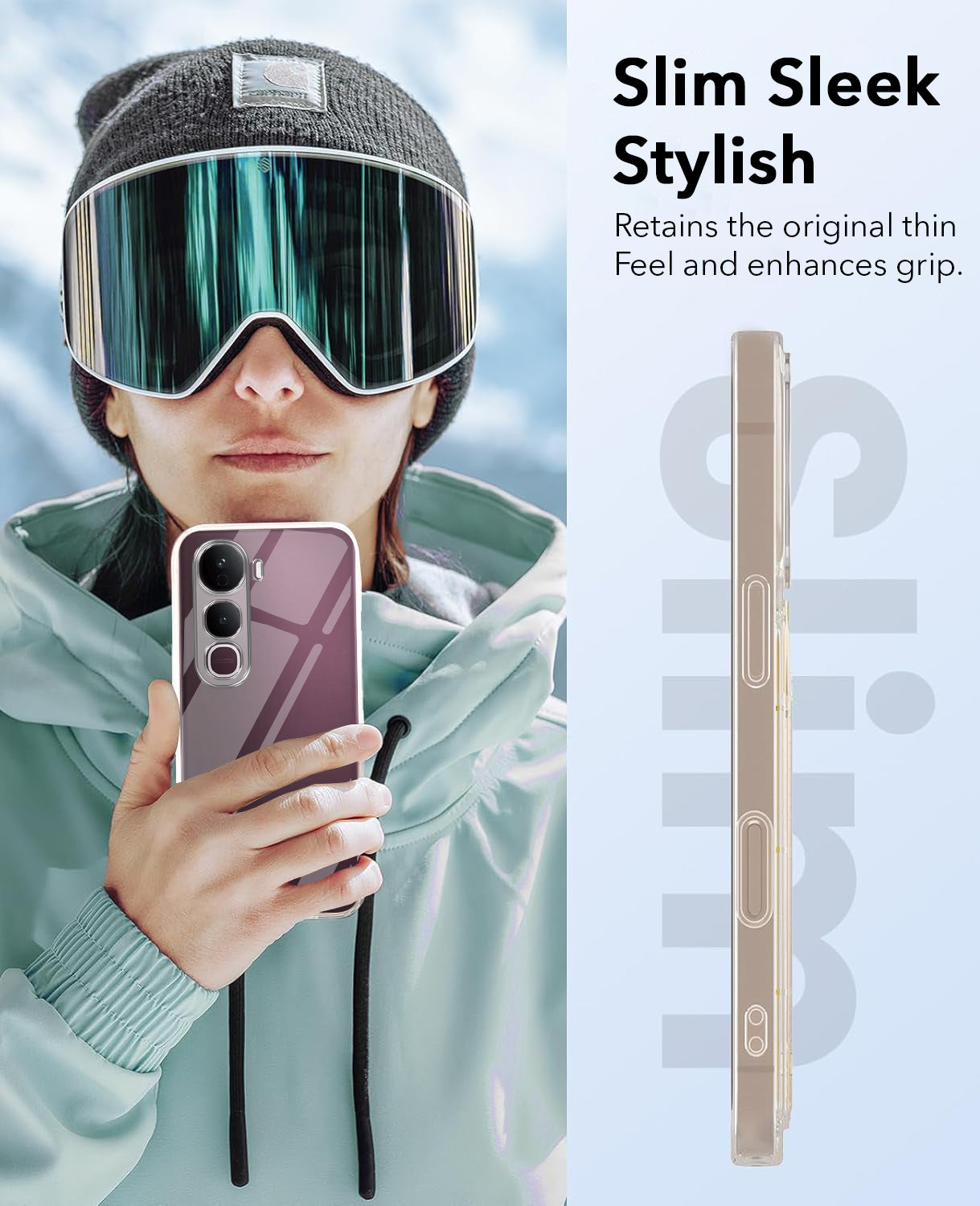 For Vivo Y400 Pro Back Cover Case Lifetime Anti-Yellow Clear (Sleek Hard Crystal | Shockproof and Camera Protection)