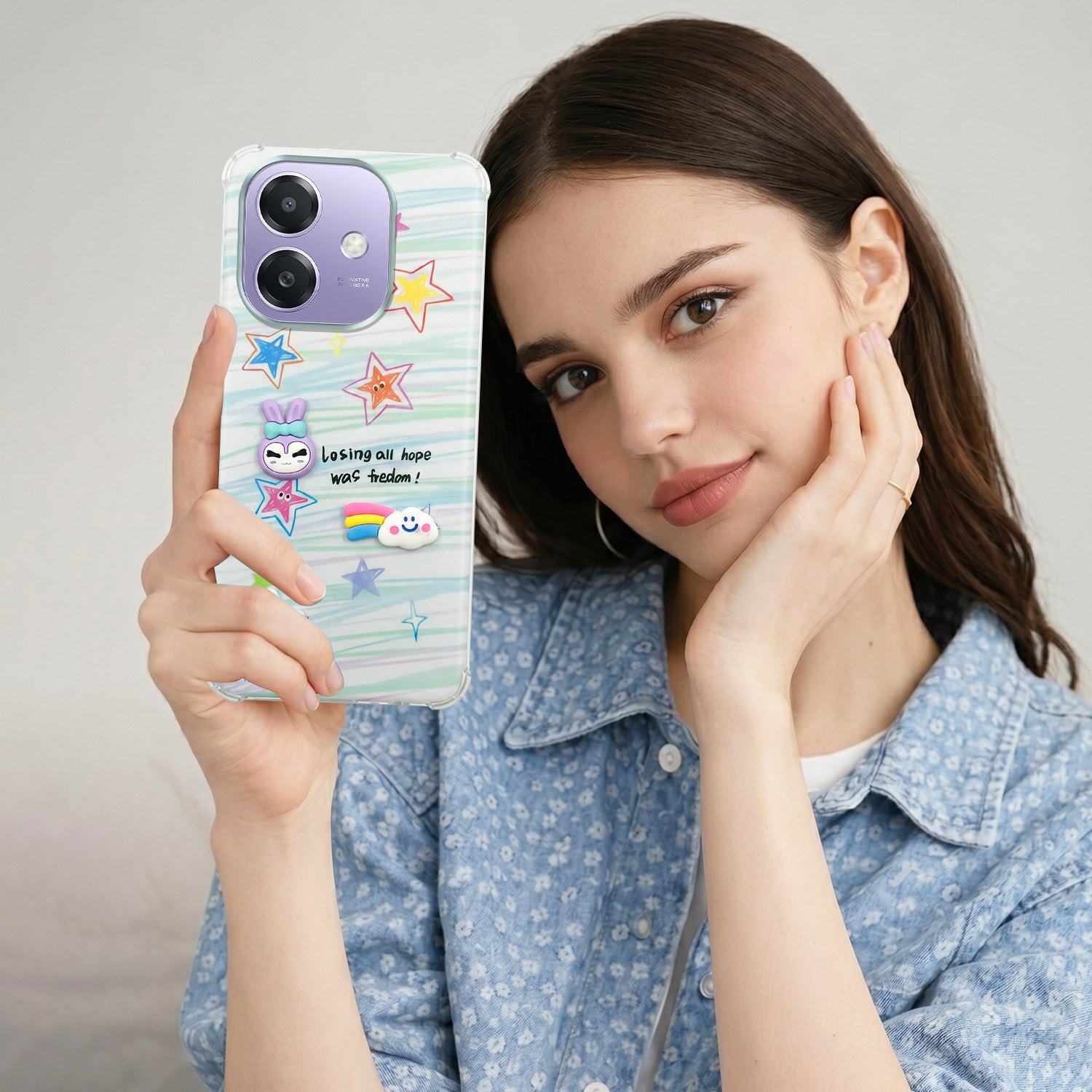 For Oppo A3X (4G/5G) | Oppo A3 5G Back Cover Case (3D Cute Cartoons | Hard Back Side Soft | Matte Premium Finish | HD Printing)