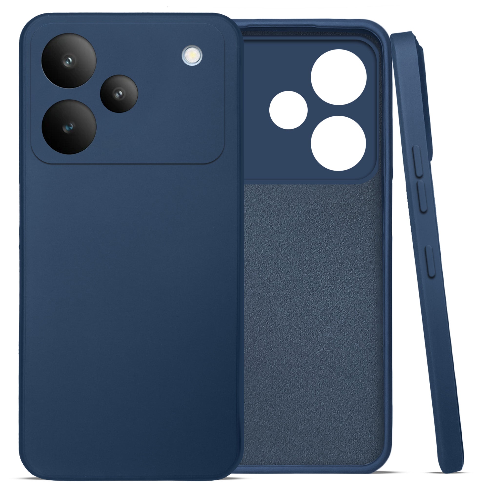 For Realme P4 Back Cover Case (Matte Finish Silicone with Inside Fiber cloth)