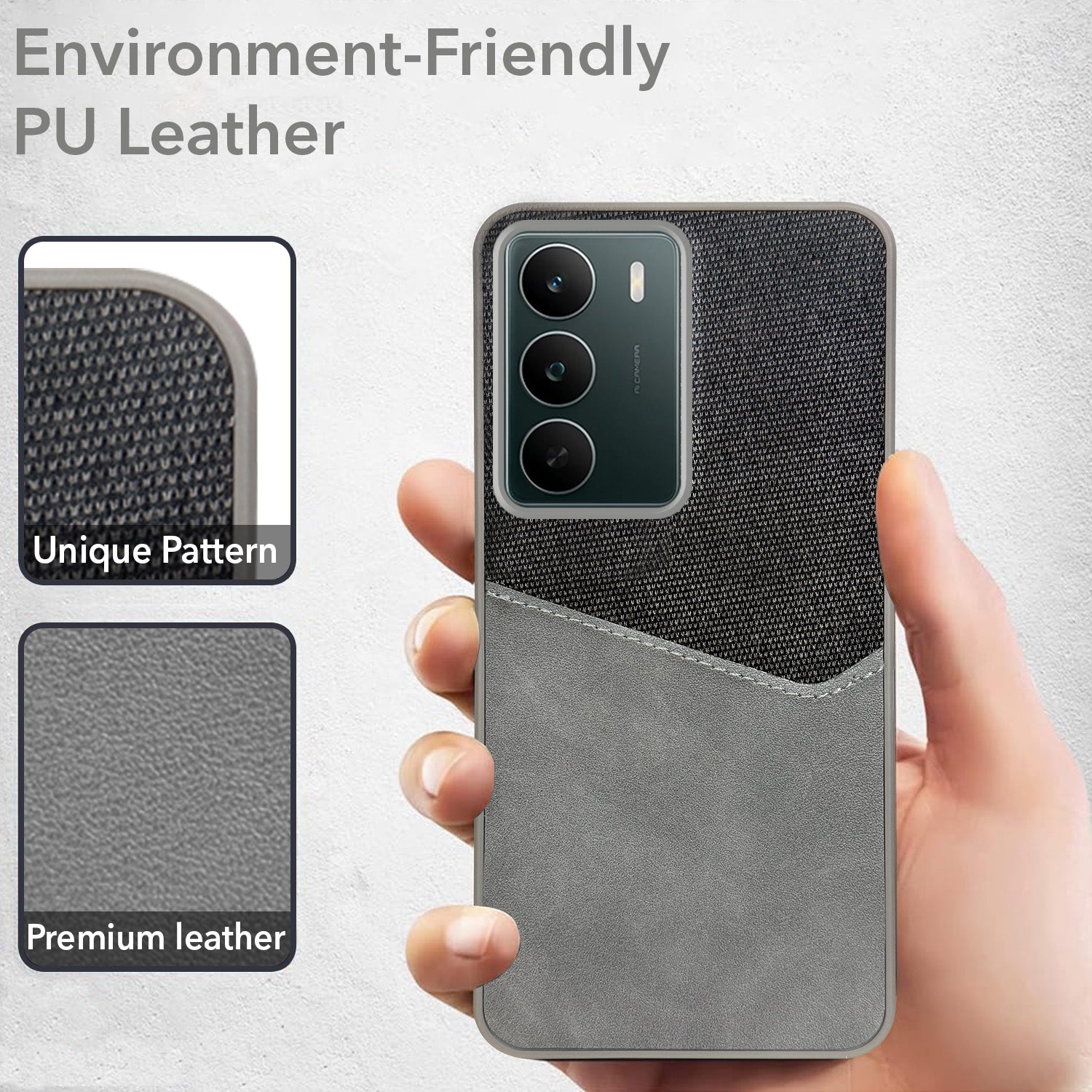 For Realme C75 5G Back Cover Case (Dual PU Leather Stitch | Professional Minimalist | Soft and Flexible)