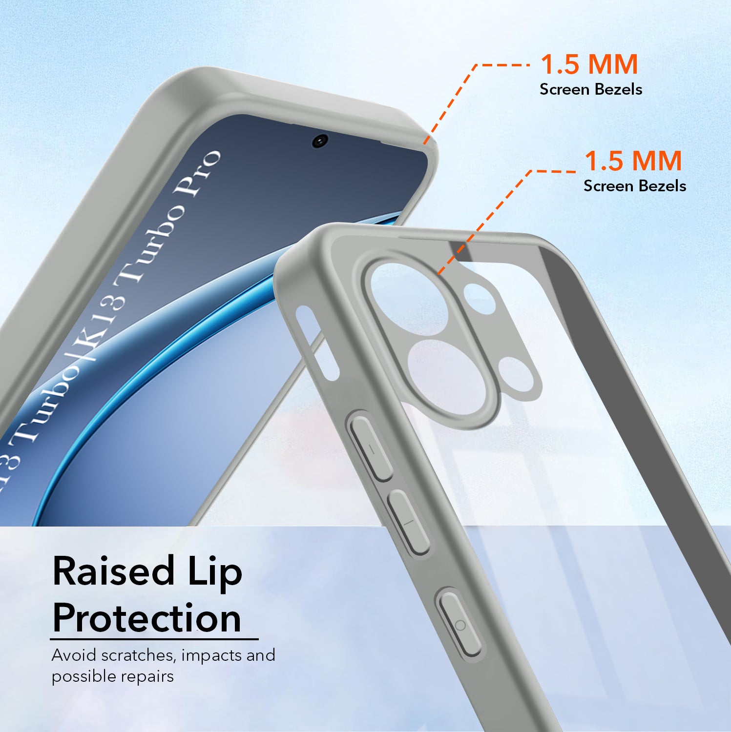 For Oppo K13 Turbo | Oppo K13 Turbo Pro Back Cover Case (Lifetime Anti Yellow | Anti Scratch | Crystal Clear Shockproof)