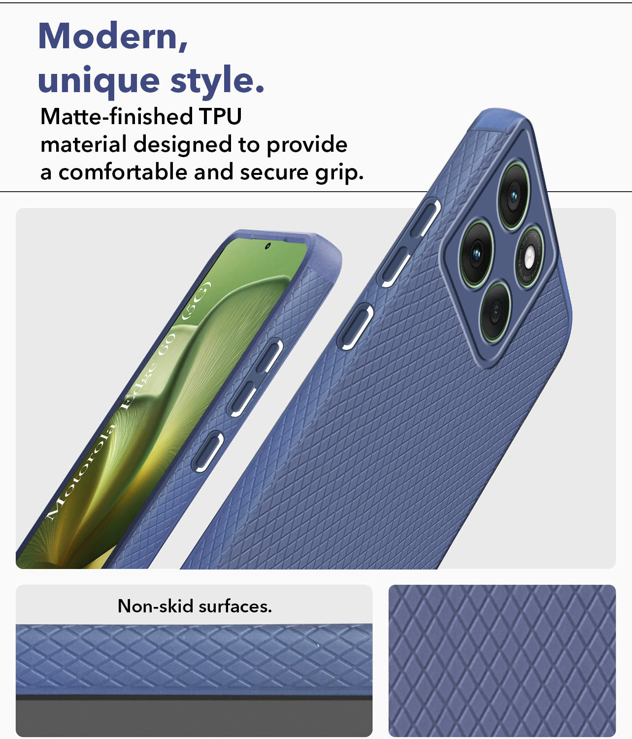 For Motorola Moto Edge 60 Back Cover Case (Liquid Silicone | Side Grip | Camera Protection)