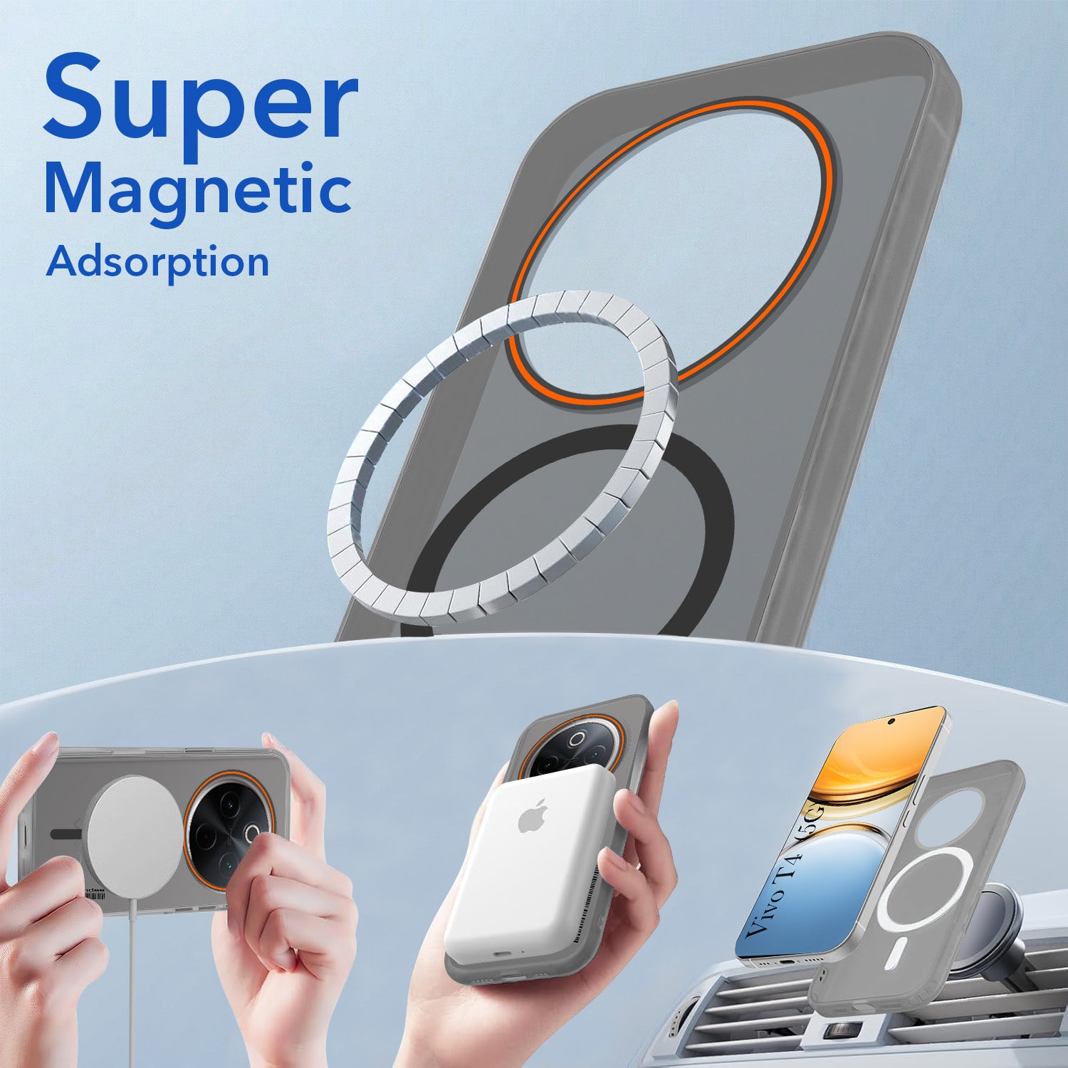 For Vivo T4 Back Cover Case (Soft Touch | Camera Bump Protection | MagSafe Compatible | Matte Finish)