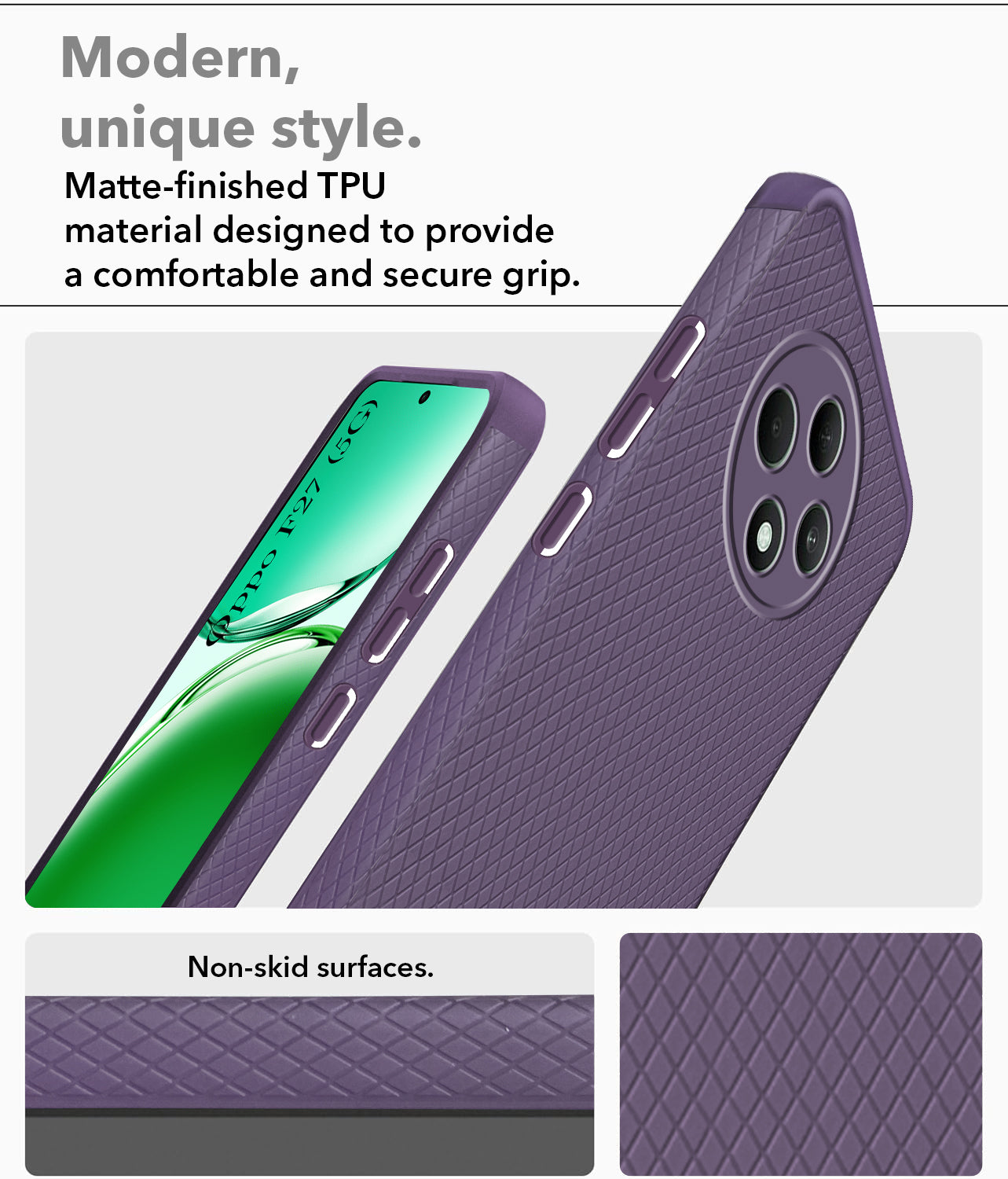 For Oppo F27 5G Back Cover Case (Liquid Silicone | Side Grip | Camera Protection)