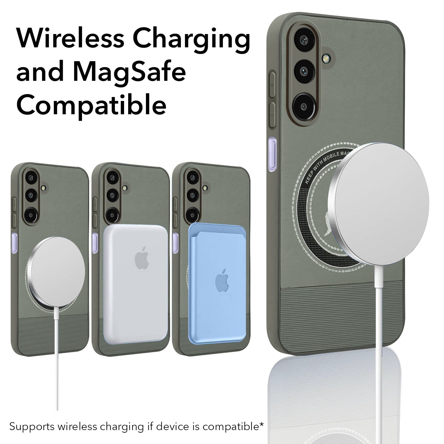 For Samsung Galaxy M16 5G | Samsung Galaxy F16 5G Back Cover Case PU Leather Finish (Professional Minimalist Texture | MagSafe Compatile | Camera Protection | Sleek Sober Formal)