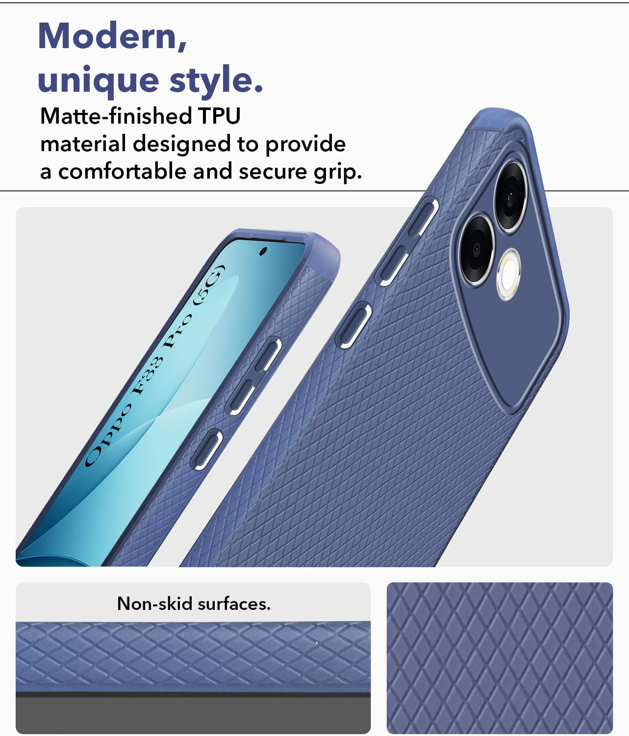 For Oppo F33 Pro 5G Back Cover Case Liquid Silicone (Camera Protection | Side Grip Texture | Soft and Flexible)