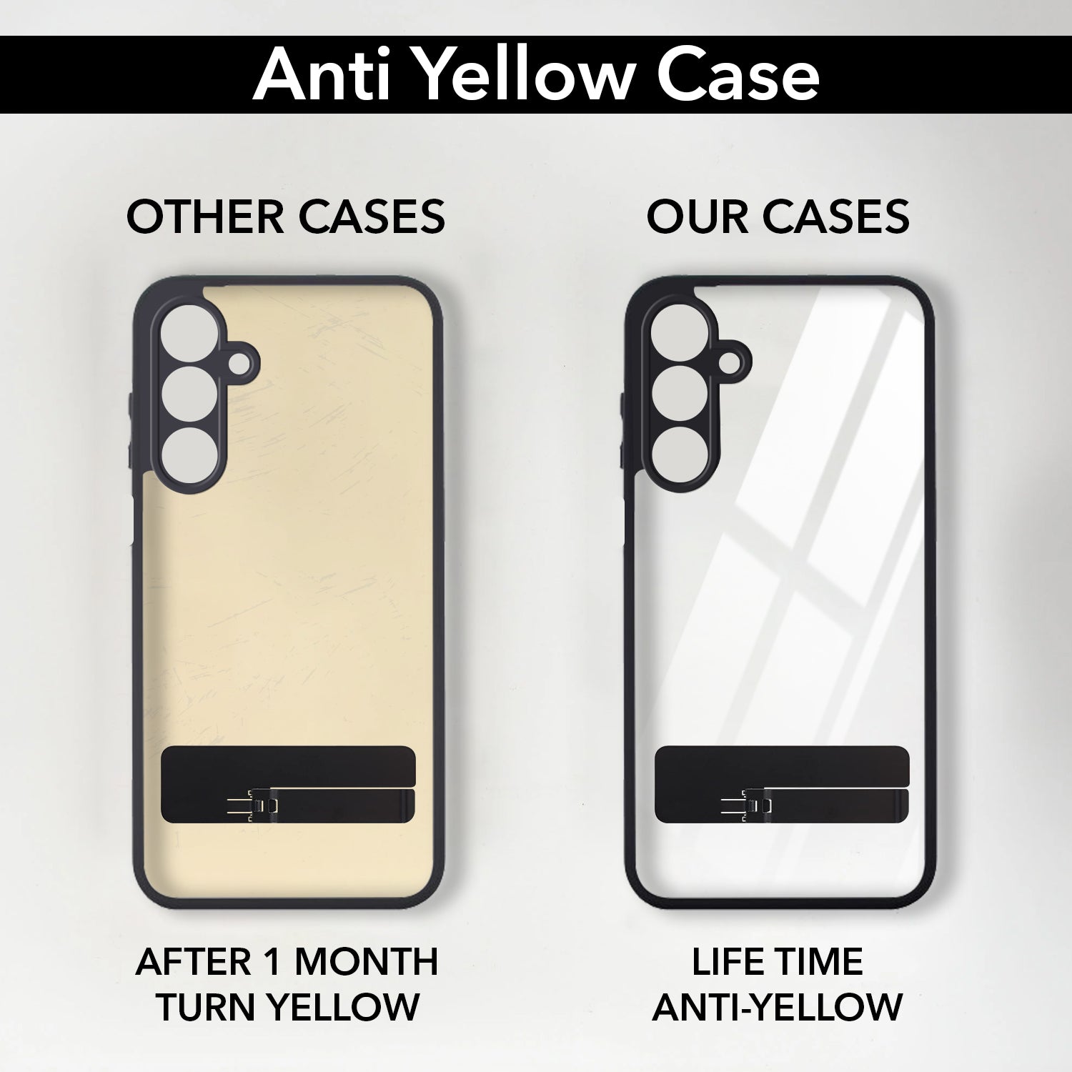For Samsung Galaxy A16 5G Back Cover Case (Built-in Stand | Lifetime Anti Yellow | Kickstand Shockproof | Camera Protection | MagSafe Compatible)