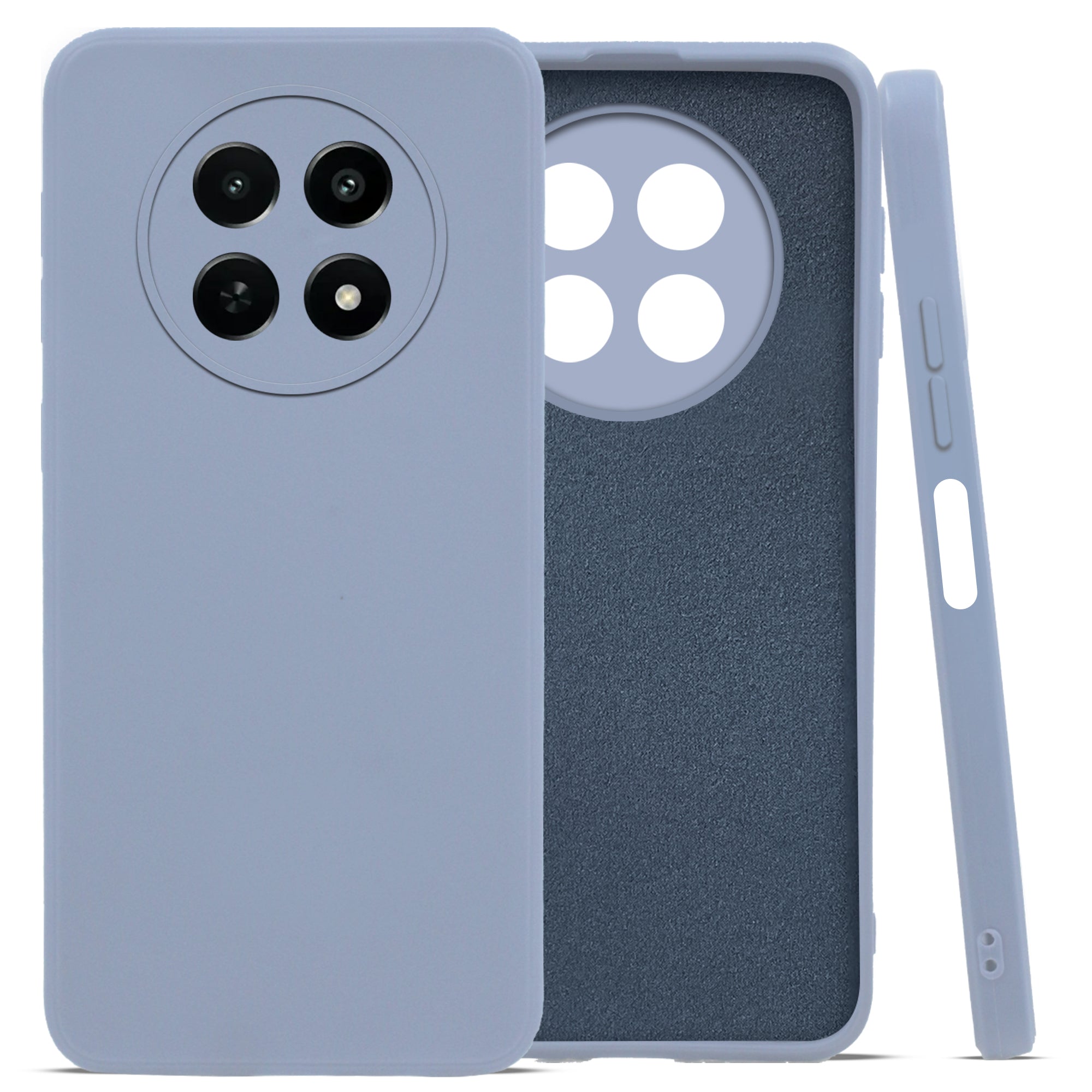 For Realme 12 | Realme 12X Back Cover Case (Matte Finish Silicone with Inside Fiber Cloth)