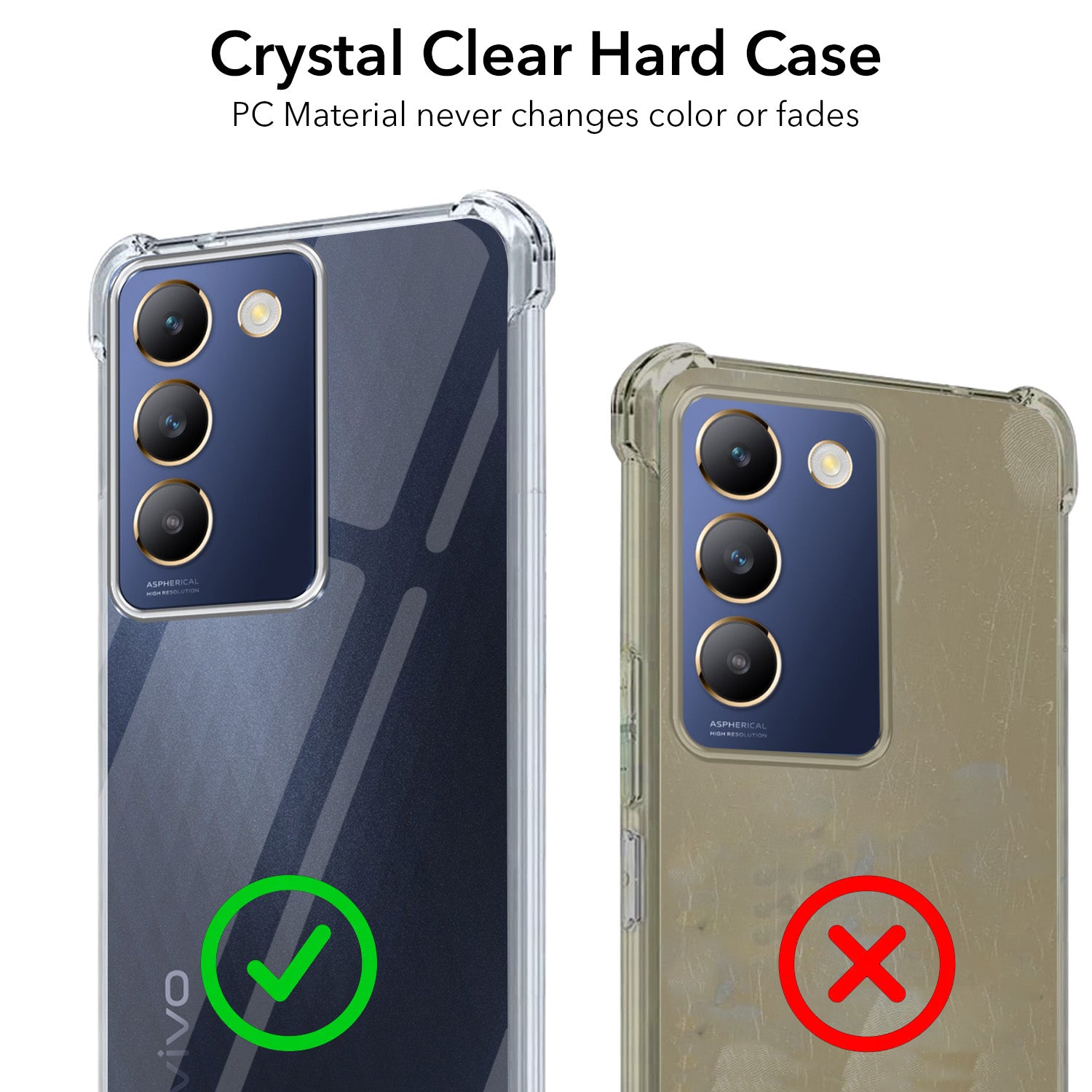For Vivo T3 5G Back Cover Shockproof Crystal-Clear (Drop & Camera Protection | Hard Polycarbonate)