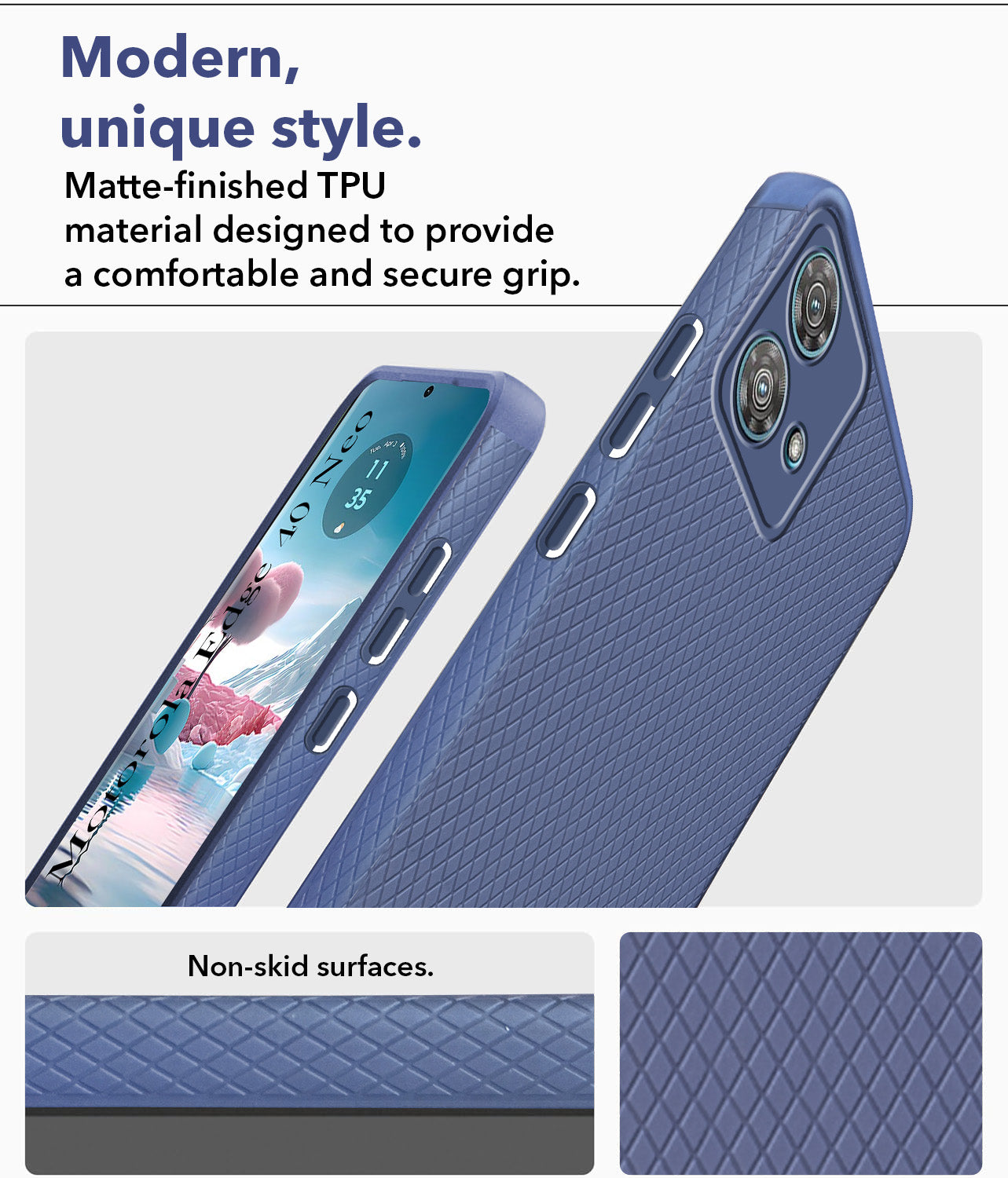 For Motorola Moto Edge 40 Neo Back Cover Case (Liquid Silicone | Side Grip | Camera Protection)