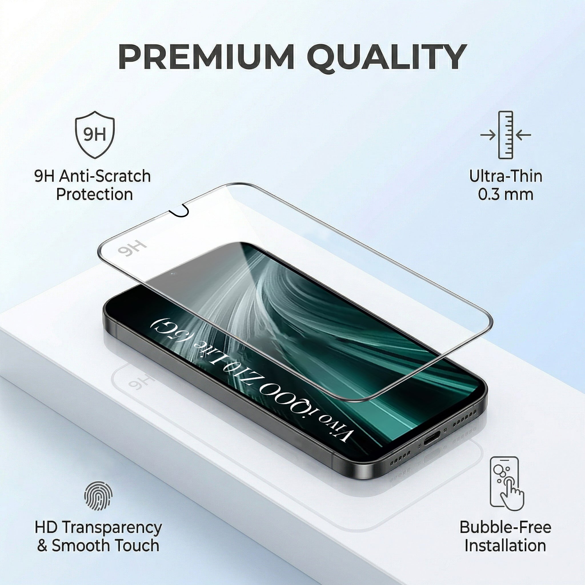 For Vivo iQOO Z10 Lite Combo (Textured Grip Design | Micro-Fiber Cloth Inside | Oleophobic Coating Screen Glass)