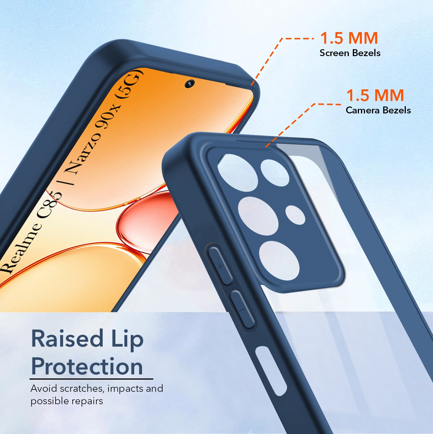 For Realme C85 5G | Realme Narzo 90x Back Cover Case Ultra-Hybrid (Lifetime Anti Yellow | Anti Scratch | Crystal Clear Shockproof)