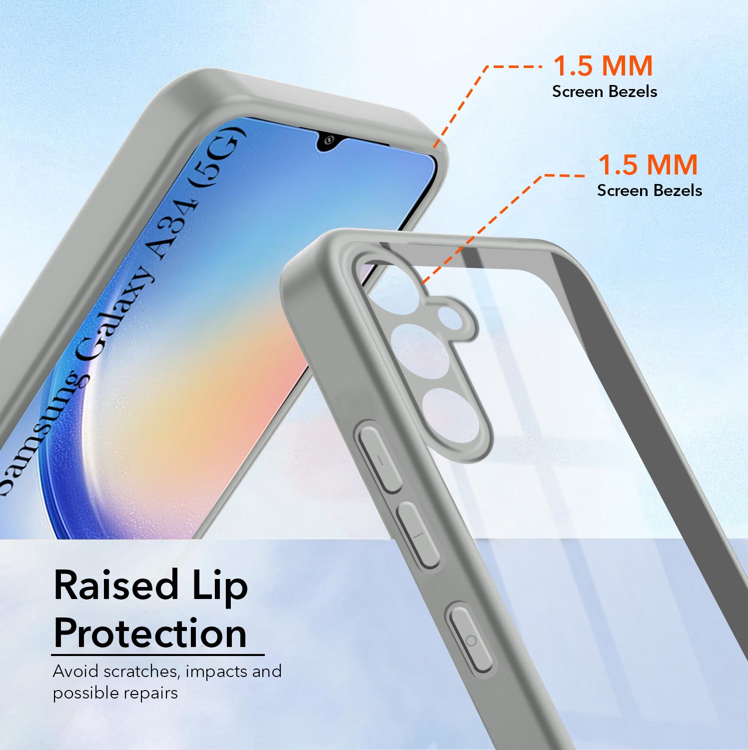 For Samsung Galaxy A34 5G Back Cover Case Ultra-Hybrid  (Lifetime Anti Yellow | Anti Scratch | Crystal Clear Shockproof)