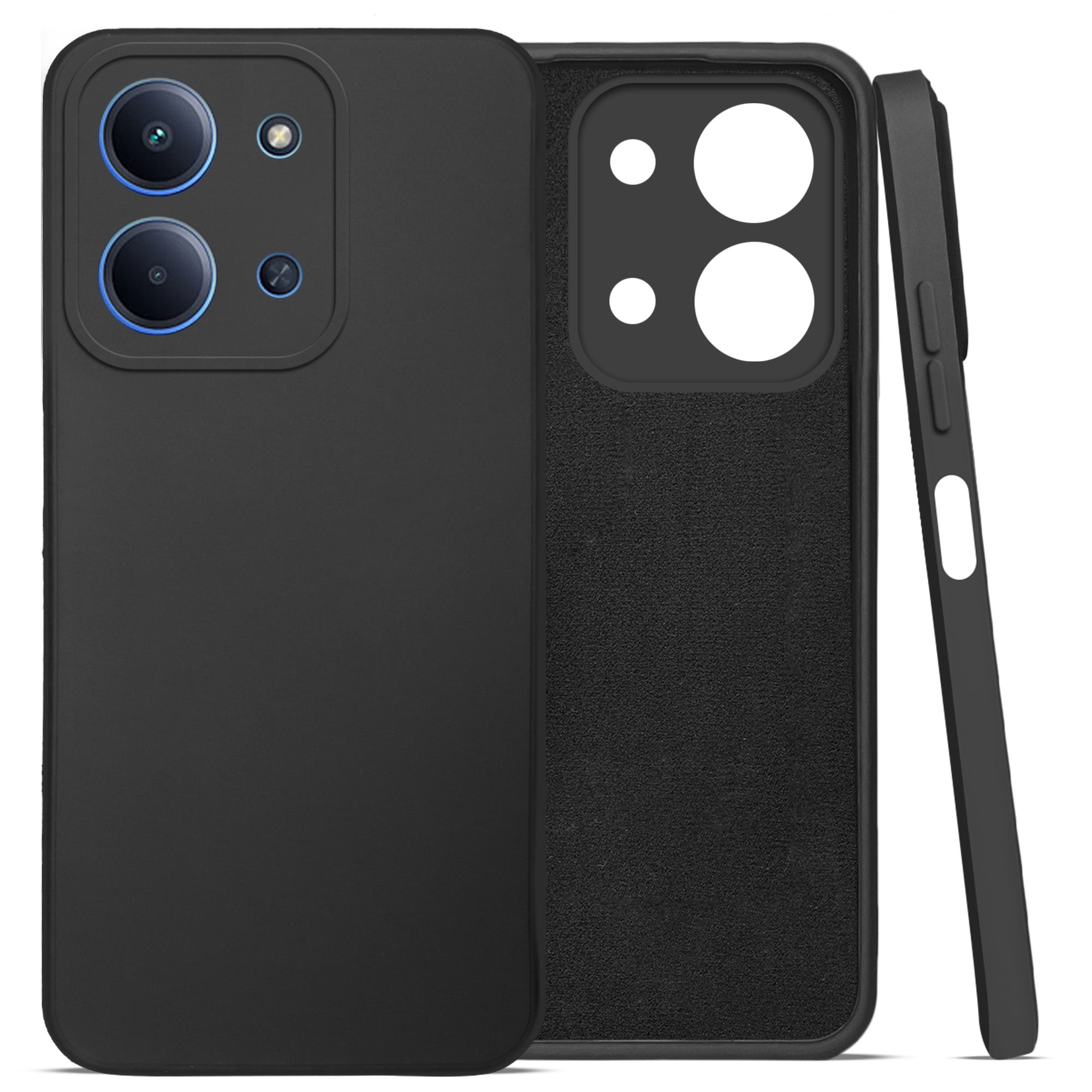 For Poco C85 5G Back Cover Case (Matte Finish Silicone with Inside Fiber Cloth)