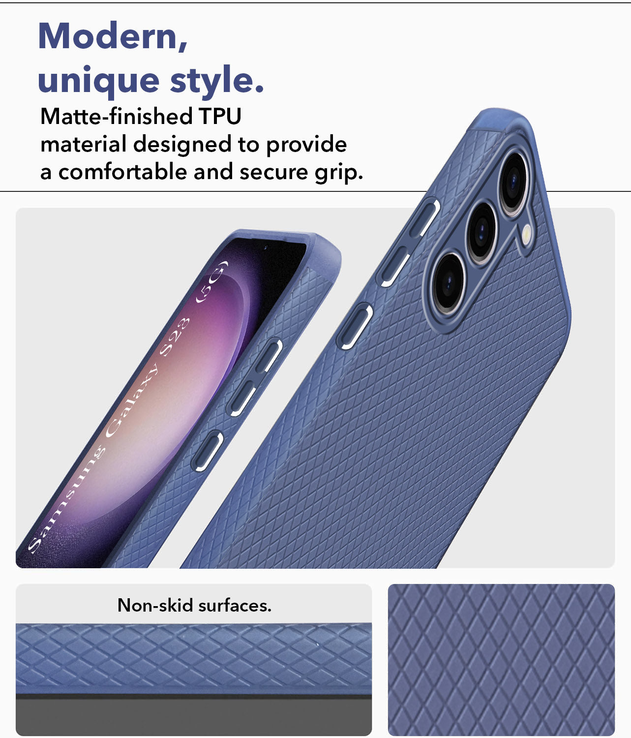 For Samsung Galaxy S23 5G Back Cover Case (Liquid Silicone | Side Grip | Camera Protection)