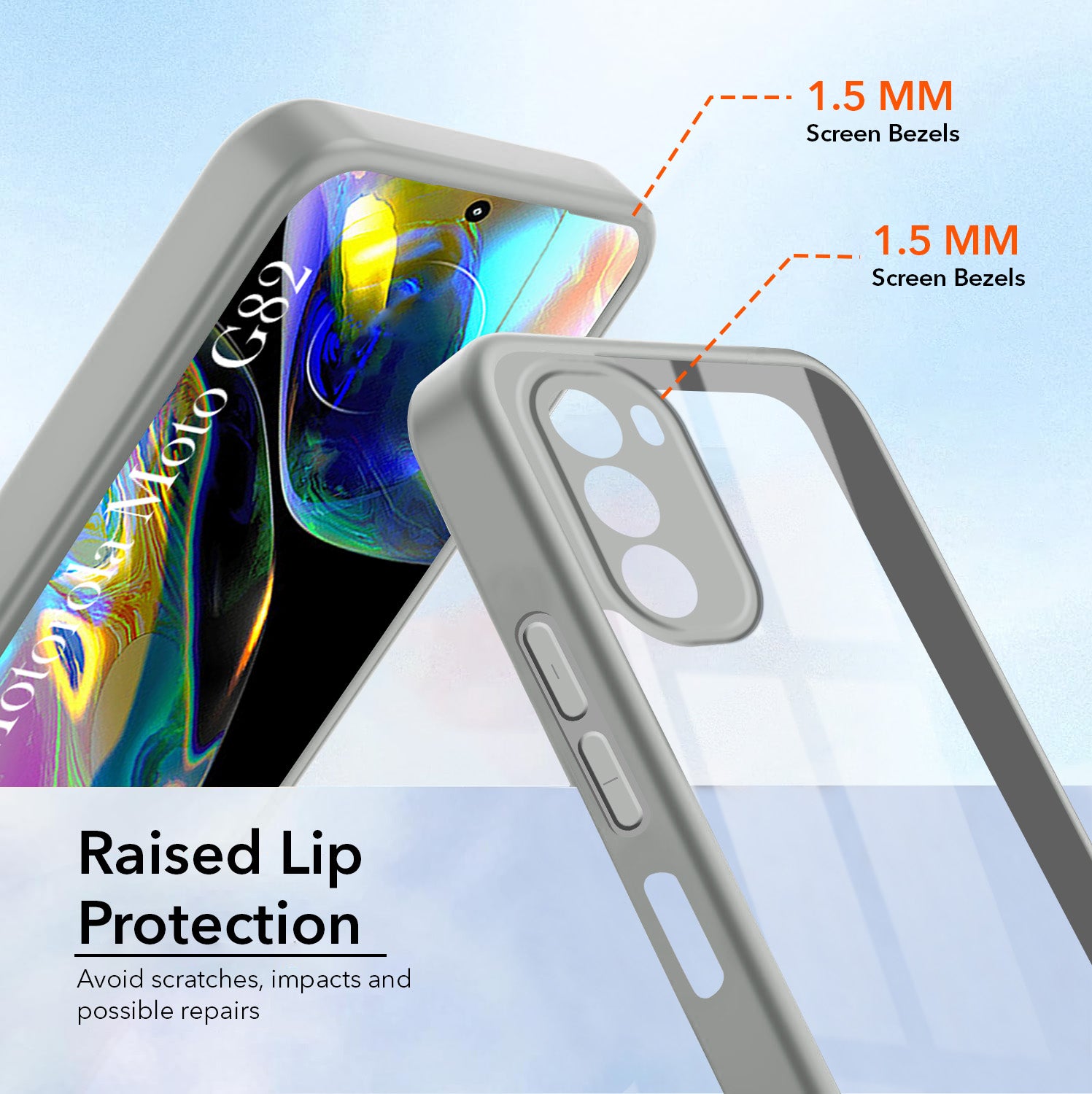 For Motorola Moto G82 5G Back Cover Case Ultra-Hybrid (Lifetime Anti Yellow | Anti Scratch | Crystal Clear Shockproof)