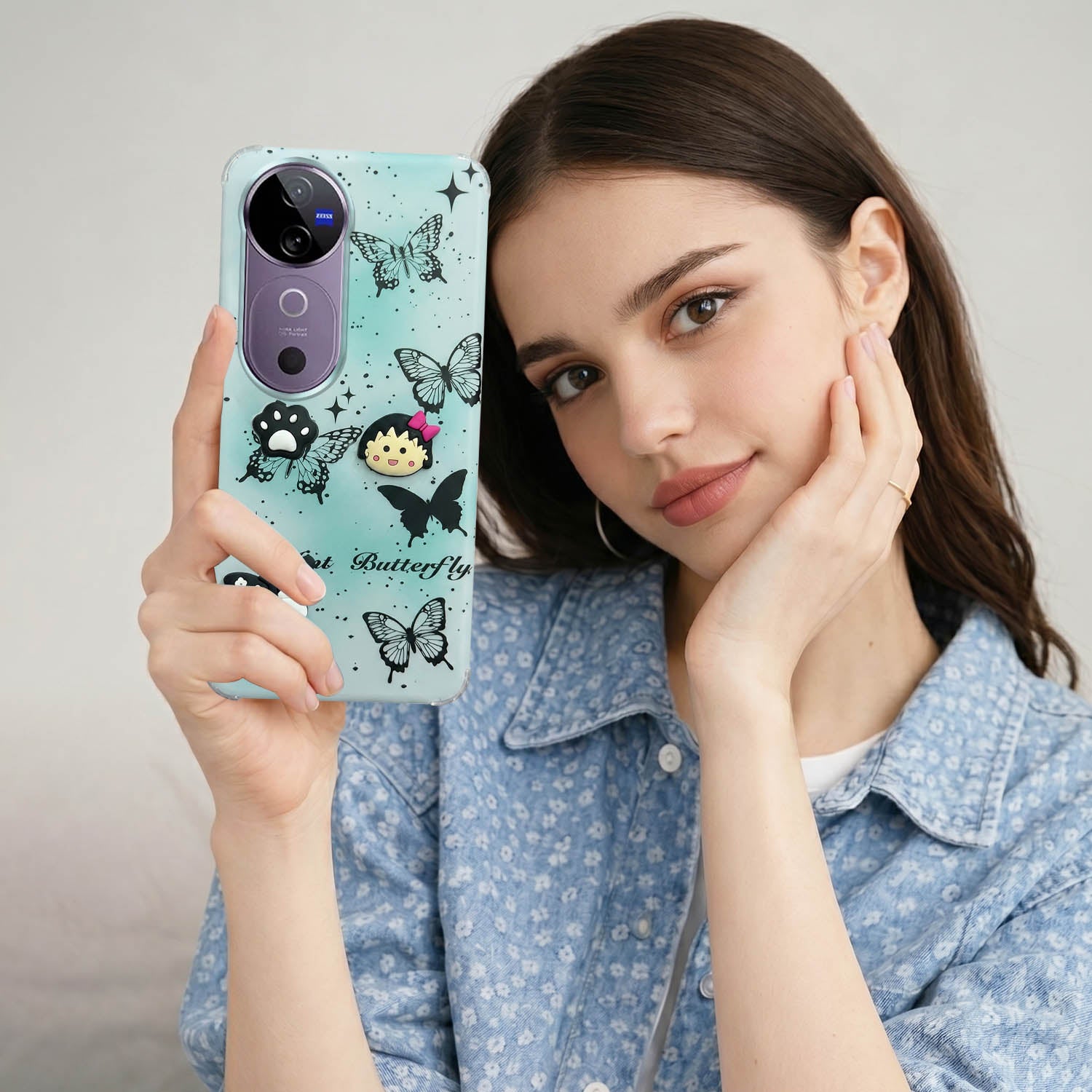For Vivo V40 | Vivo V40 Pro 5G Back Cover Case (3D Cute Cartoons | Hard Back Side Soft | Matte Premium Finish | HD Printing)