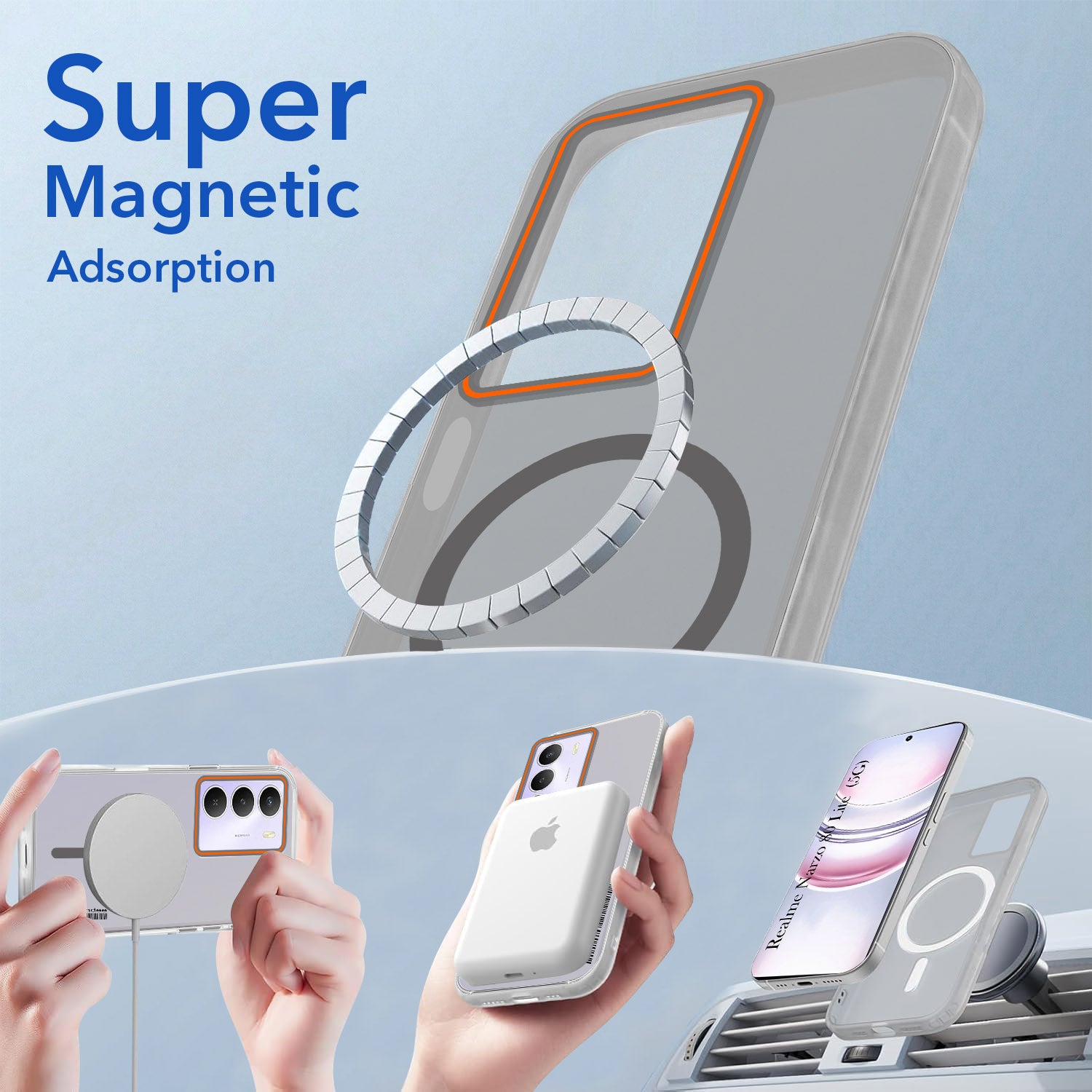 For Realme Narzo 80 Lite 5G Back Cover Case (Soft Touch | Camera Bump Protection | MagSafe Compatible | Matte Finish)