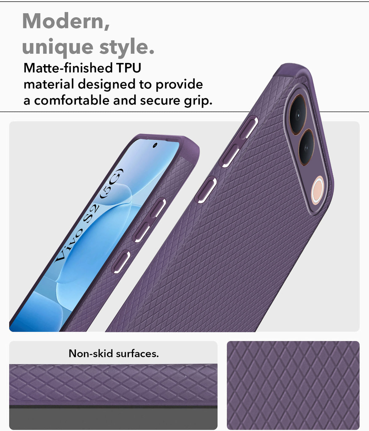 For Vivo S2 5G Back Cover Case Liquid Silicone (Camera Protection | Side Grip Texture | Soft and Flexible)