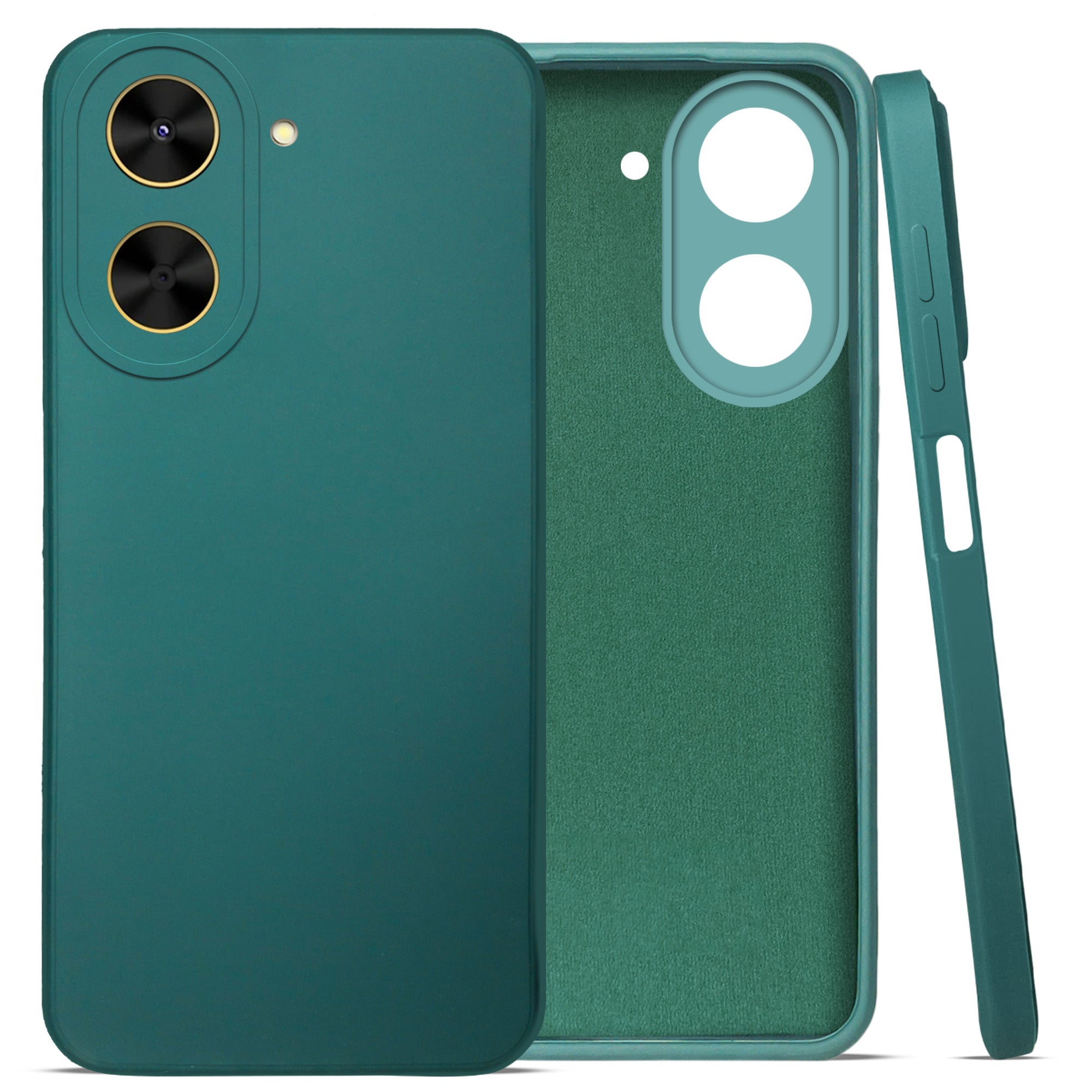 For Poco C71 Back Cover Case (Matte Finish Silicone with Inside Fiber Cloth)