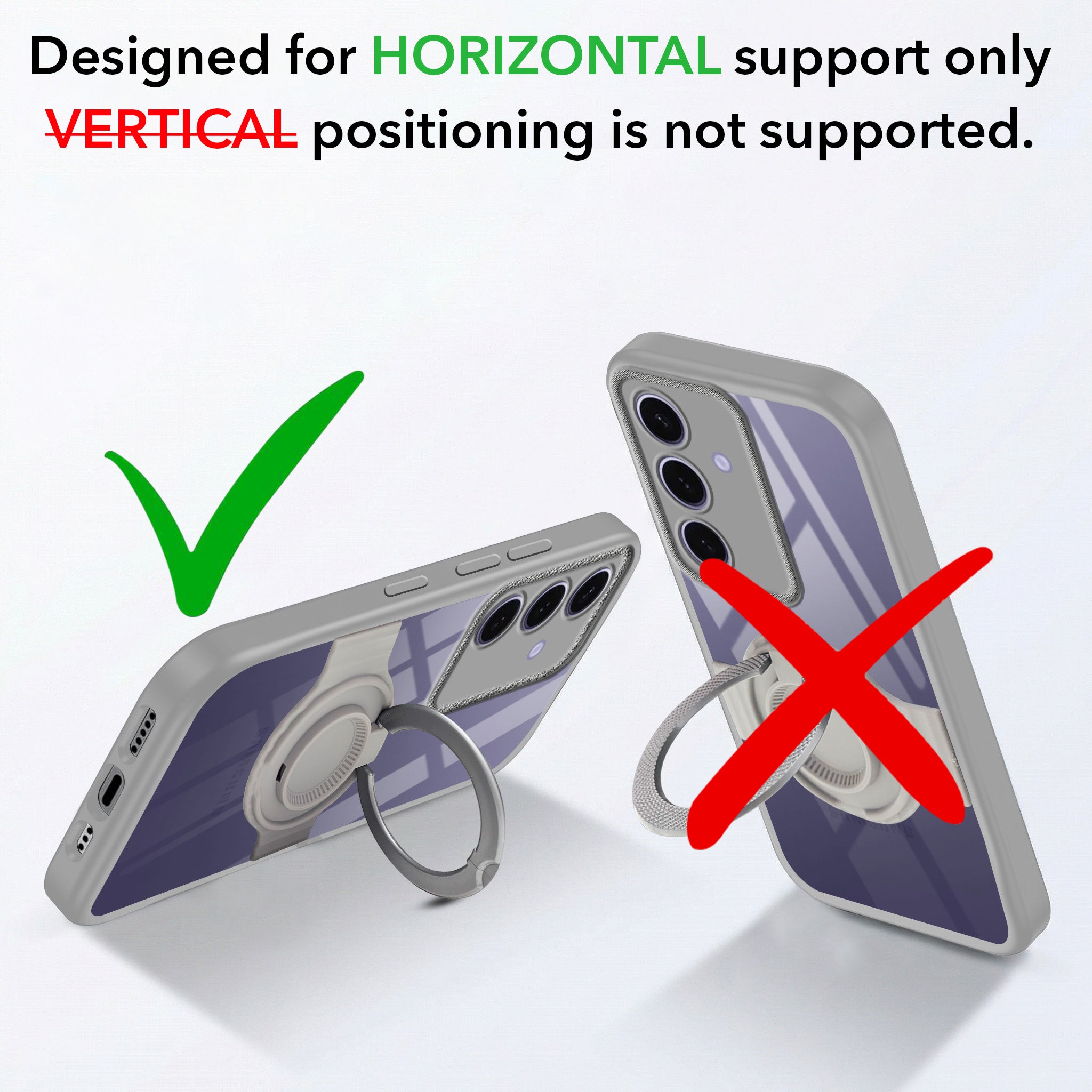 For Samsung Galaxy S24 Back Cover Case with stand (Built-in Ring Holder Kickstand | Lifetime Anti Yellow | Camera Protection)