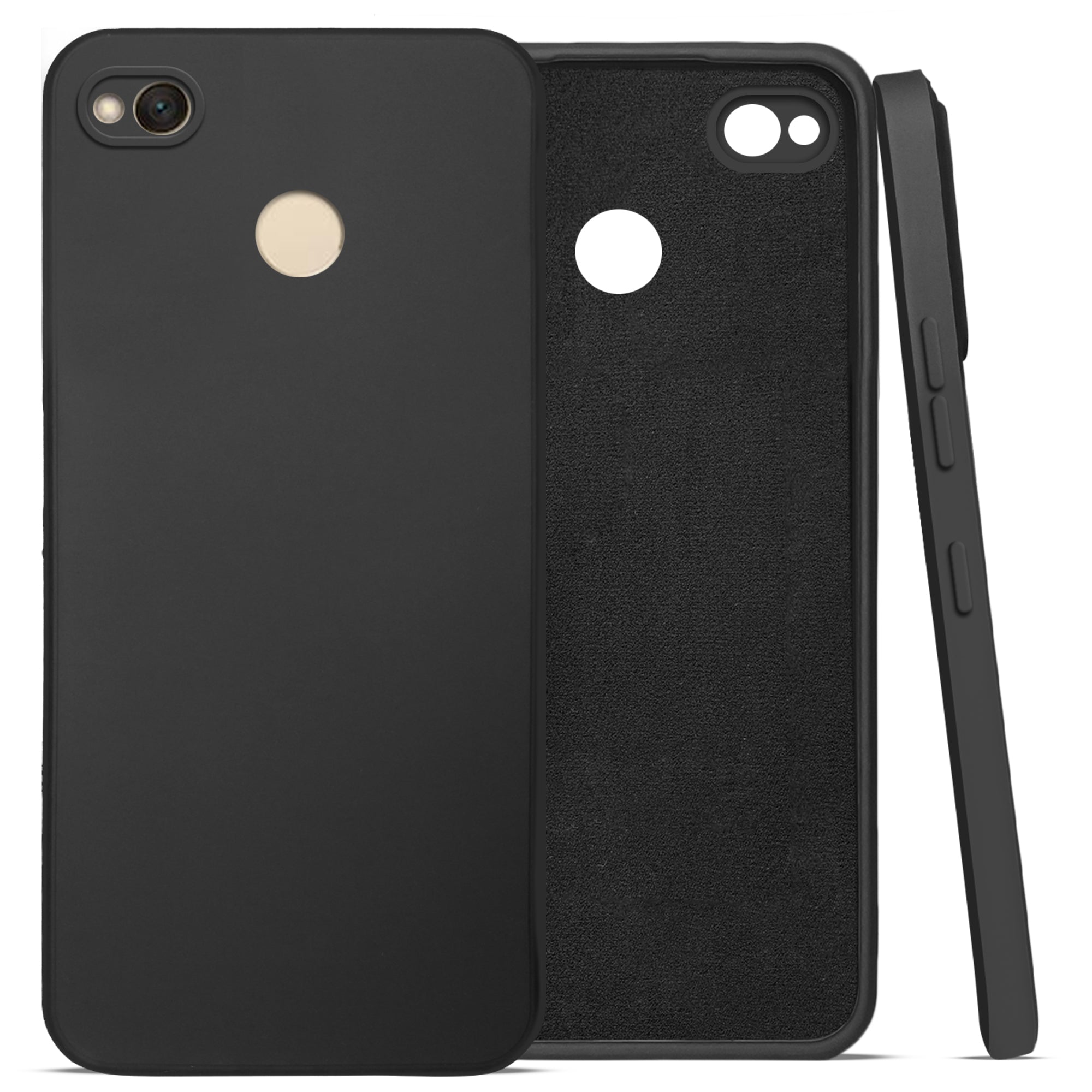 For Xiaomi Redmi 4X Back Cover Case (Matte Finish Silicone with Inside Fiber cloth |Black)