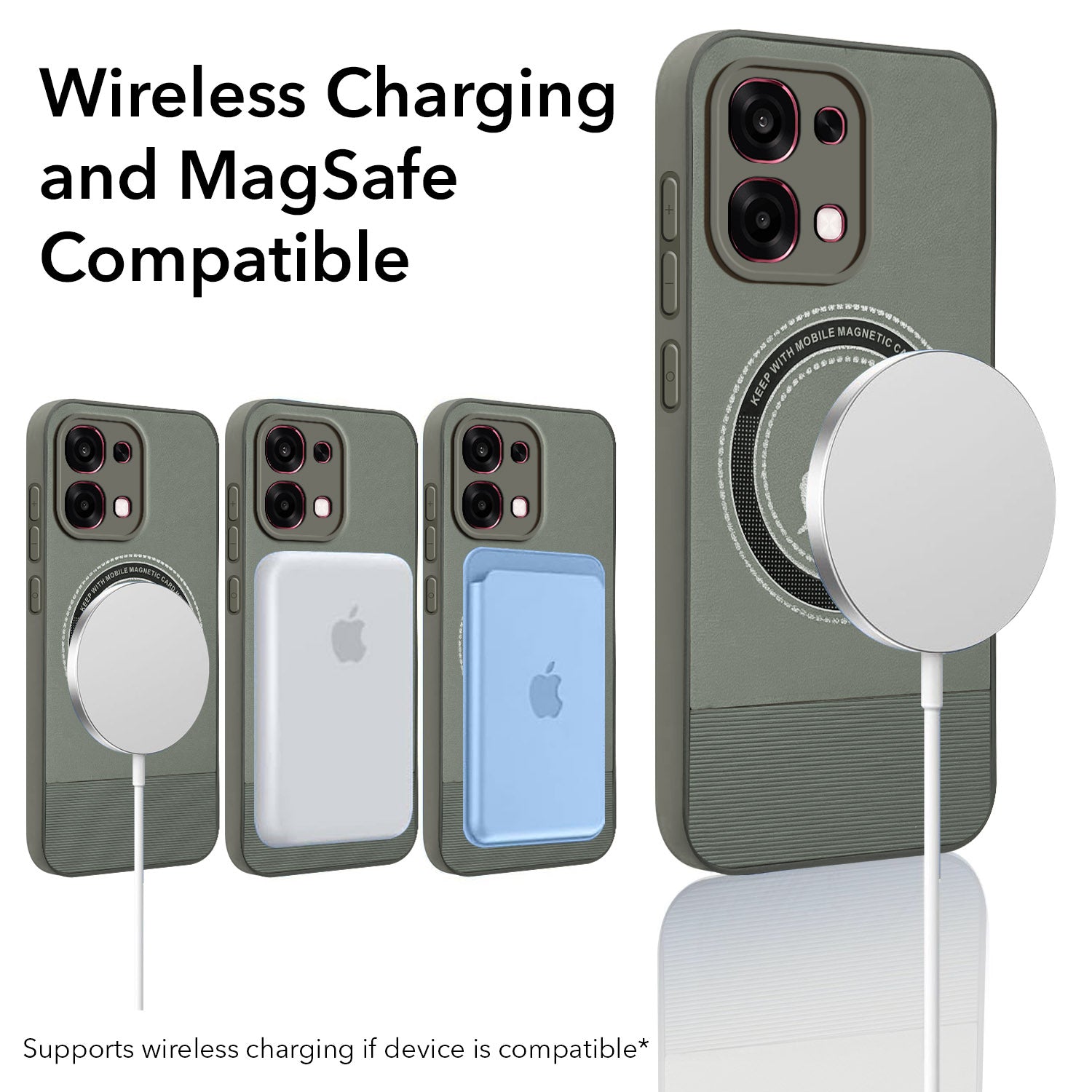 For Oppo F31 5G Back Cover Case PU Leather Finish  (Professional Minimalist Texture | MagSafe Compatile | Camera Protection | Sleek Sober Formal)