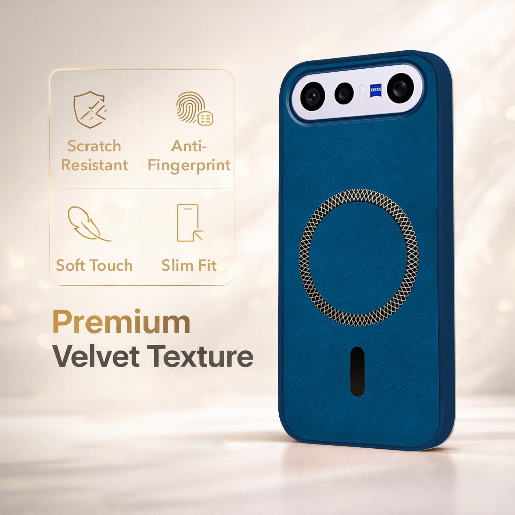 For Vivo X300 FE Back Cover Case Leather Finish (MagSafe Compatible Wireless Charging | Soft Touch | Camera Bump Protection)