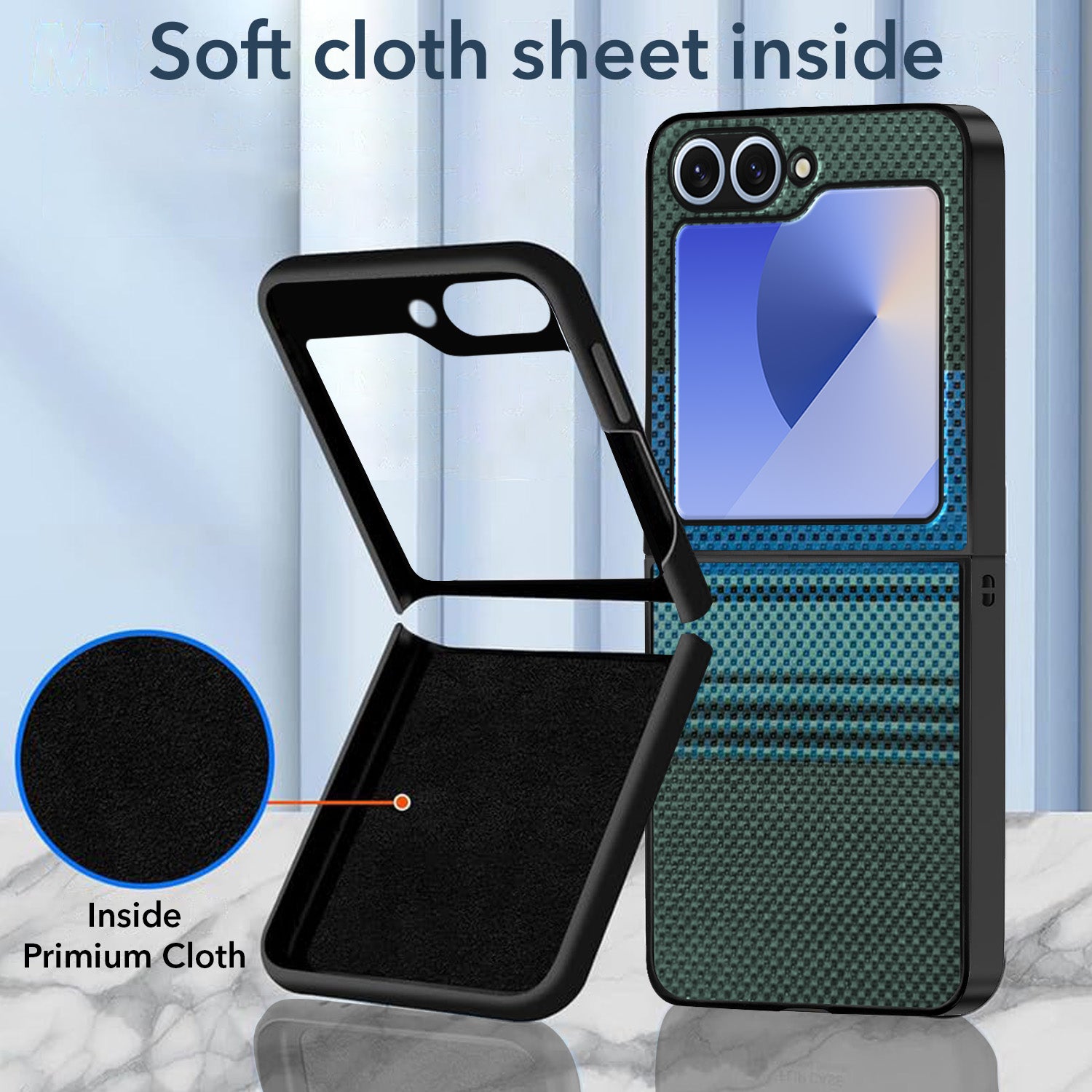 For Samsung Galaxy Z Flip 6 5G | Samsung Galaxy Z Flip 7 FE Back Flip Case Cover (Craft Printed Design | Hybrid Texture | Inside Microfiber Cloth)