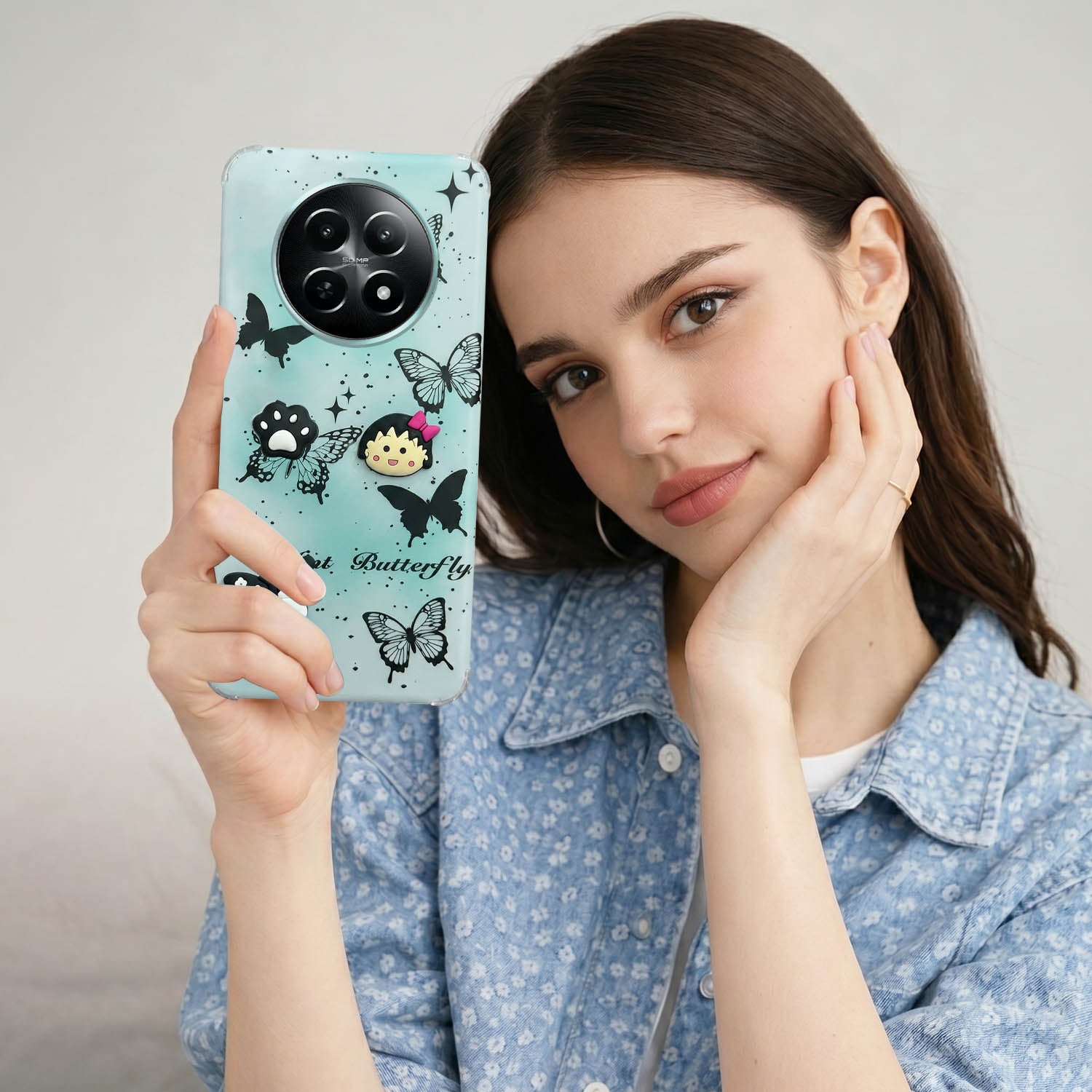 For Realme Narzo 70x 5G Back Cover Case (3D Cute Cartoons | Hard Back Side Soft | Matte Premium Finish | HD Printing)