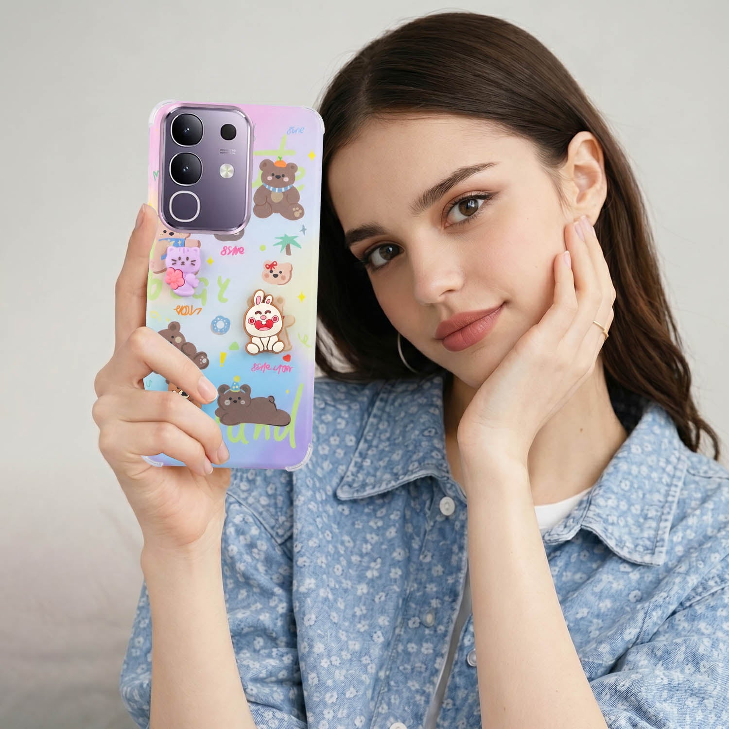 For Vivo T4x | Vivo Y31 Pro Back Cover Case (3D Cute Cartoons | Hard Back Side Soft | Matte Premium Finish | HD Printing)