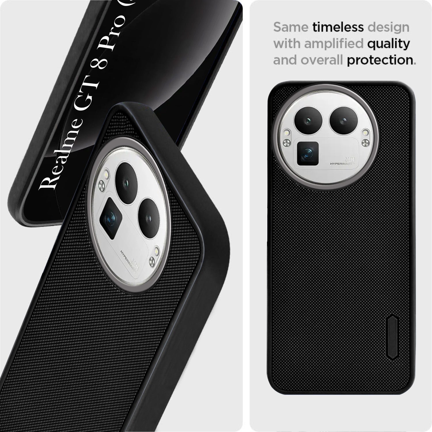 For Realme GT 8 Pro Rubberised Back Cover Case (Textured Grip Design | Micro-Fiber Cloth Inside | Slim and Light Weight | Soft Touch and Feel)