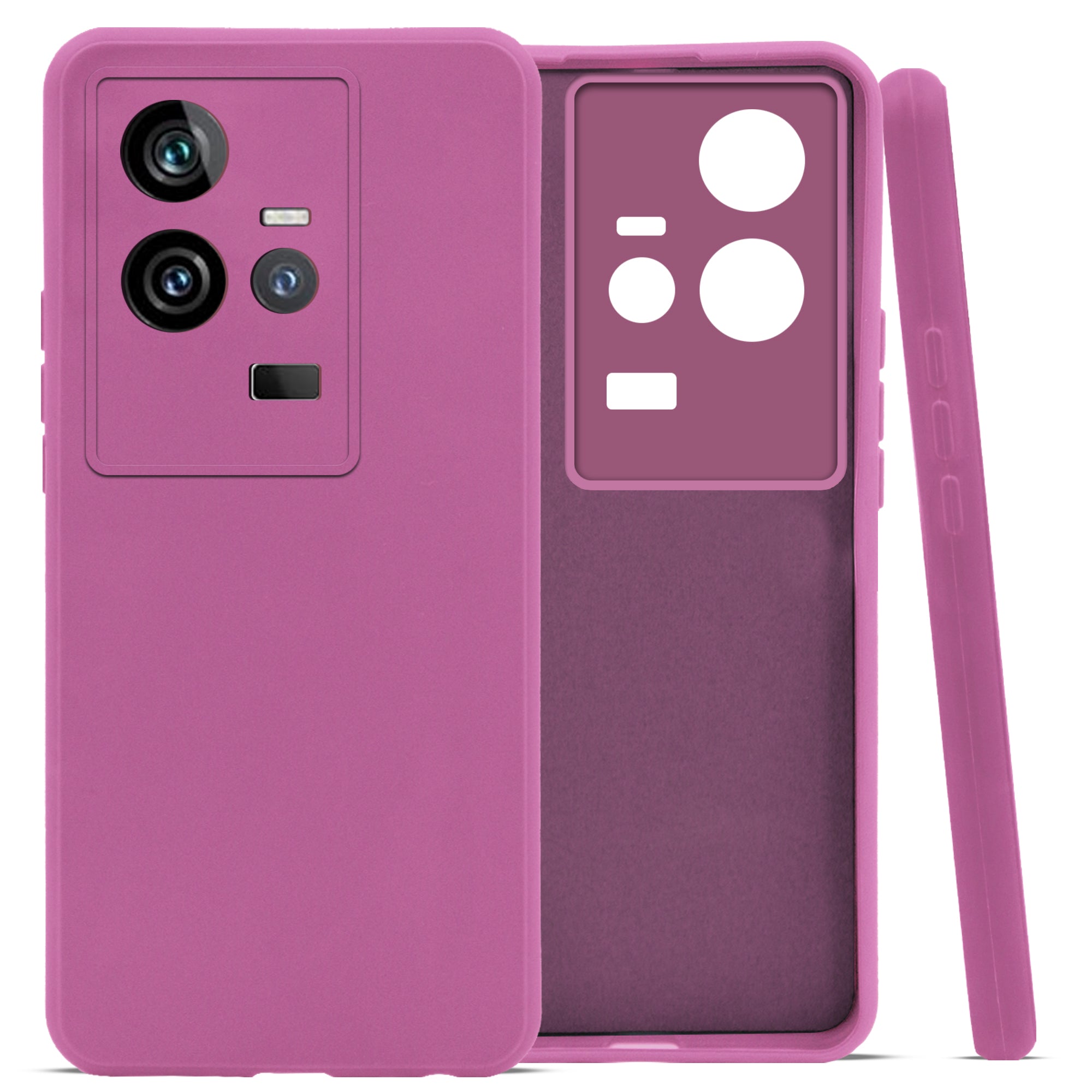 For Vivo iQOO 11 5G Back Cover Case ( Matte Finish Silicone with Inside Fiber cloth)