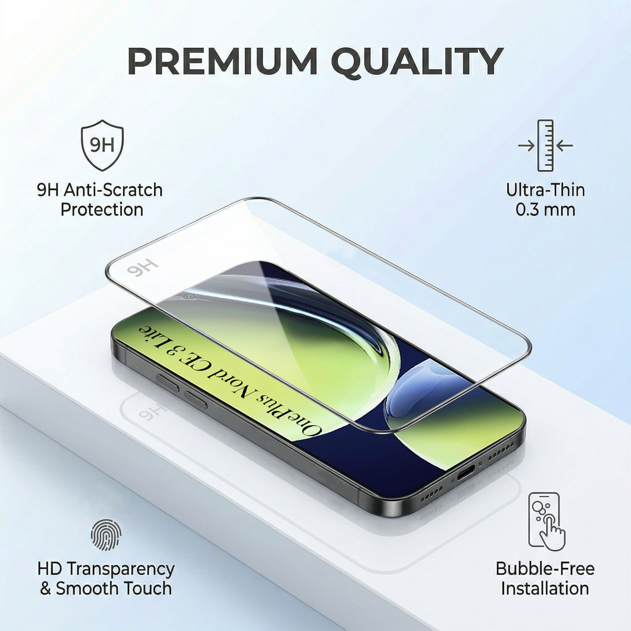 For OnePlus Nord CE 3 Lite Combo with Back Cover and 9H Tempered Glass (Liquid Silicone | Camera Protection | Oleophobic Coating Screen Glass)
