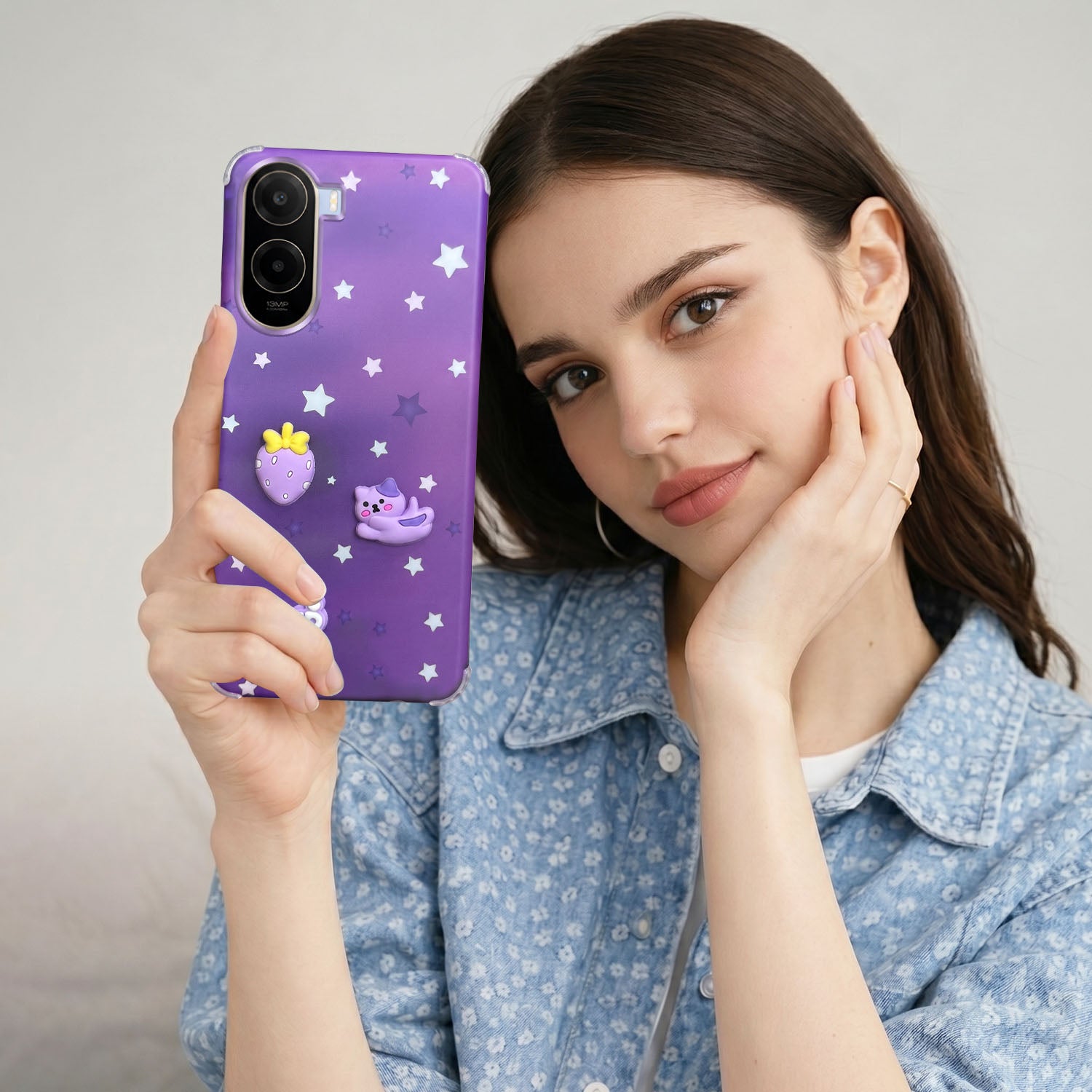For Poco C85x 5G Back Cover Case (3D Cute Cartoons | Hard Back Side Soft | Matte Premium Finish | HD Printing)