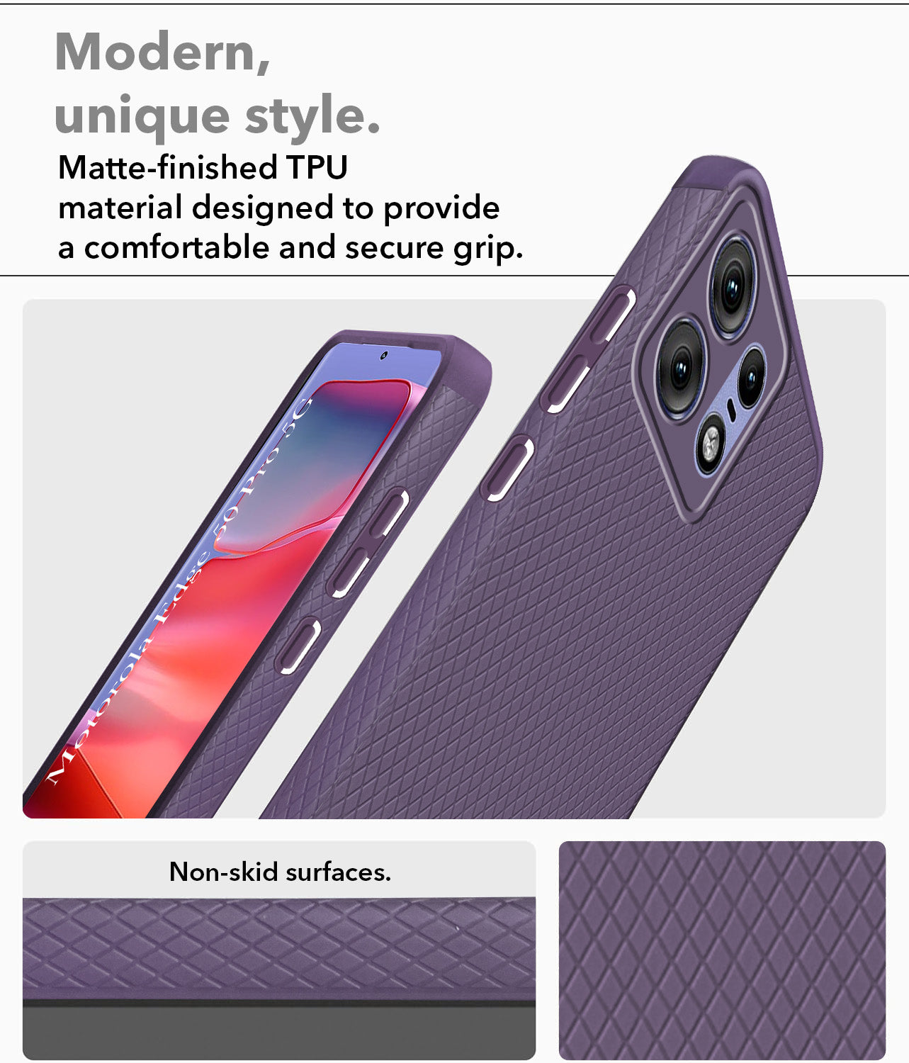 For Motorola Moto Edge 50 Pro Back Cover Case (Liquid Silicone | Side Grip | Camera Protection)