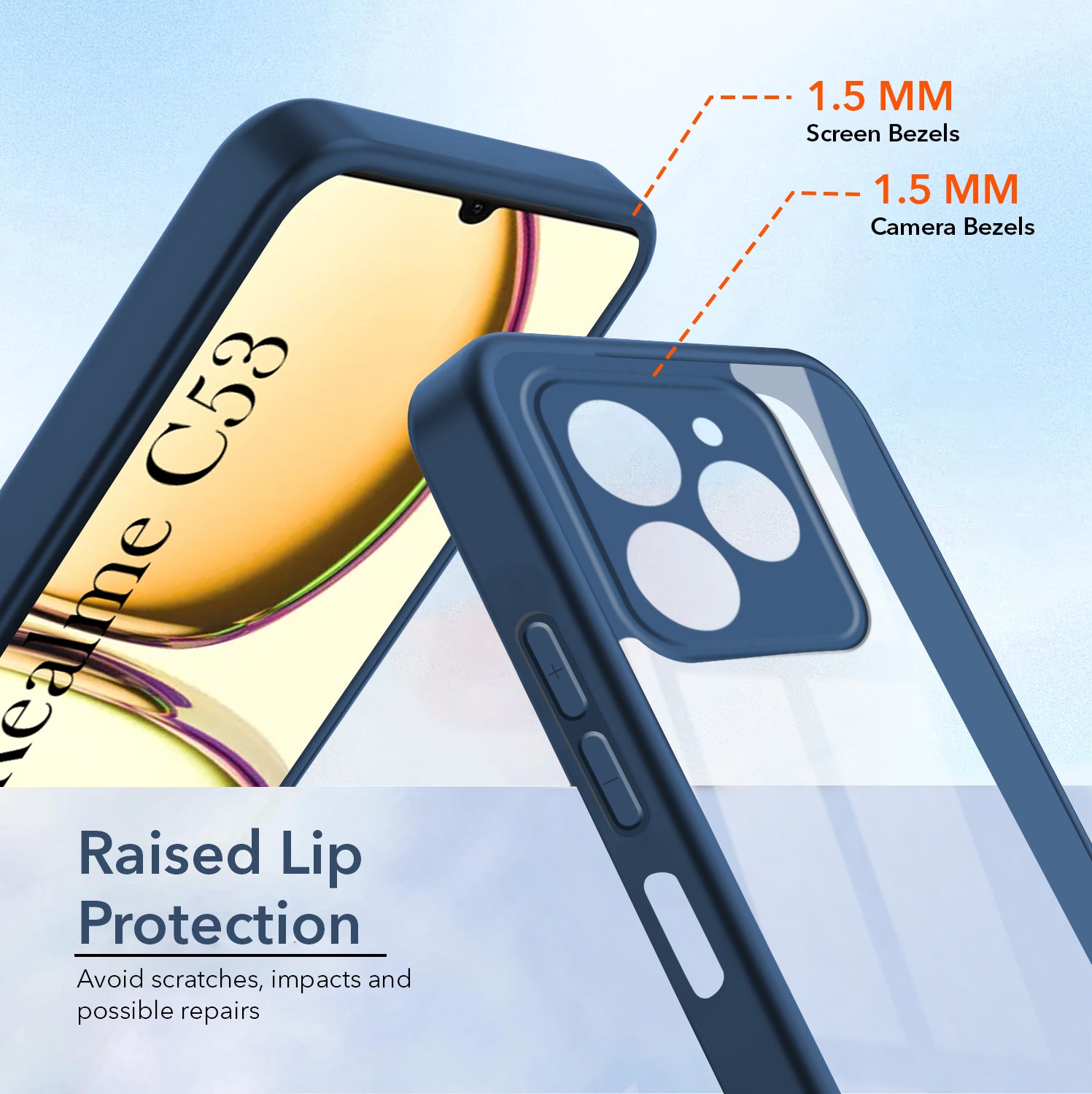For Realme C53 Back Cover Case Ultra-Hybrid (Lifetime Anti Yellow | Anti Scratch | Crystal Clear Shockproof)