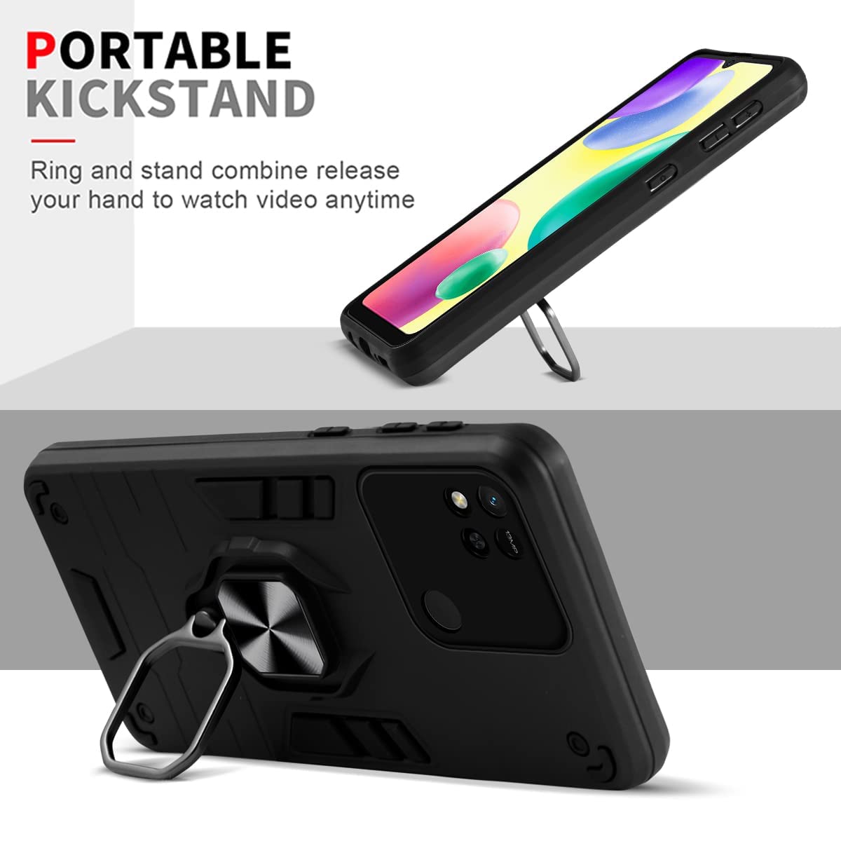 For Xiaomi Redmi 10A Back Case Cover  (Shockproof Polycarbonate Dual Layer Hybrid Armor)
