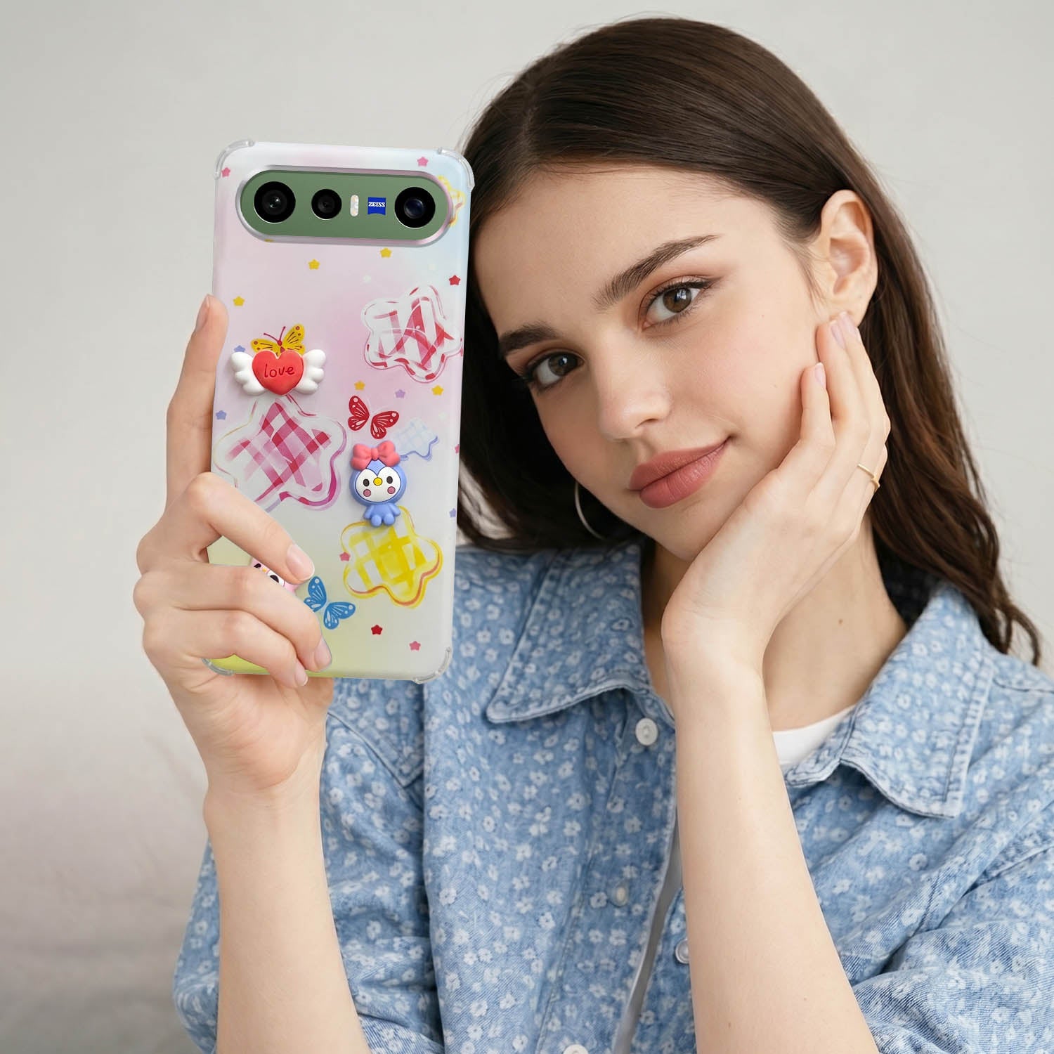 For Vivo X300 FE Back Cover Case (3D Cute Cartoons | Hard Back Side Soft | Matte Premium Finish | HD Printing)