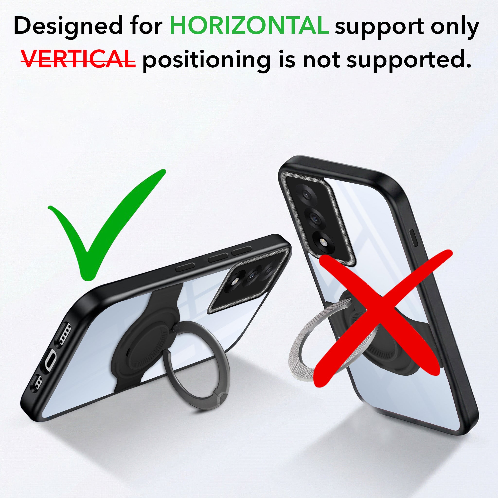 For Oneplus Nord 5 Back Cover Case with stand (Built-in Ring Holder Kickstand | Lifetime Anti Yellow | Camera Protection)