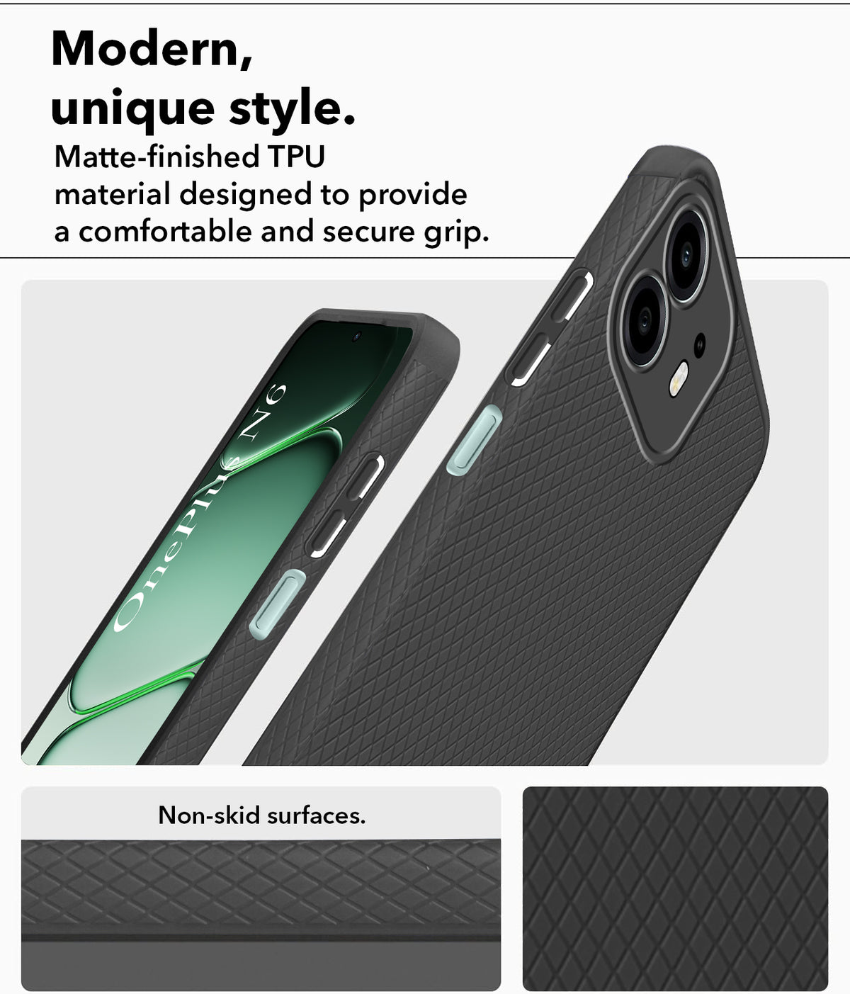 For OnePlus N6 Back Cover Case Liquid Silicone (Camera Protection | Side Grip Texture | Soft and Flexible)