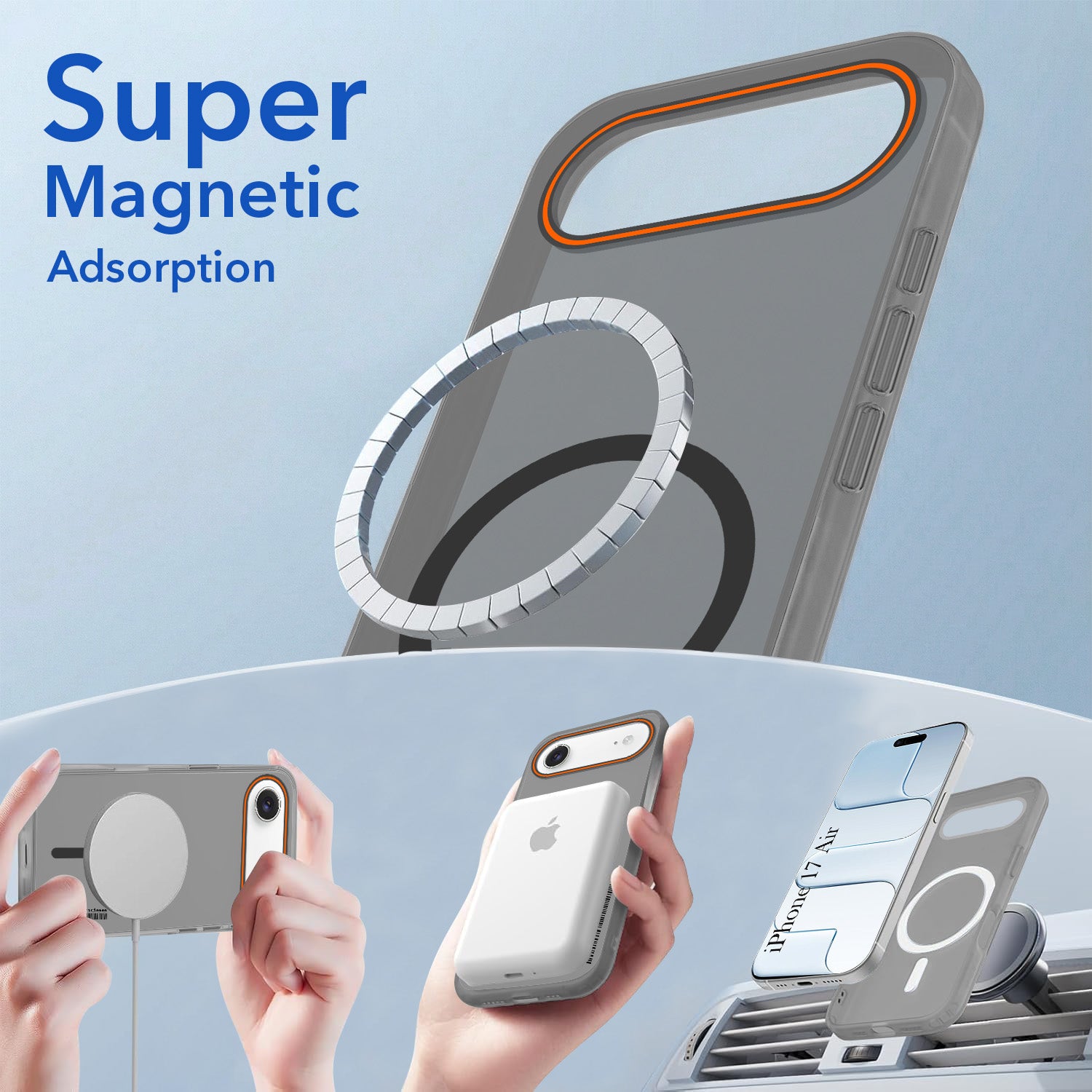 For Apple iPhone 17 Air Back Cover Case (Soft Touch | Camera Bump Protection | MagSafe Compatible | Matte Finish)