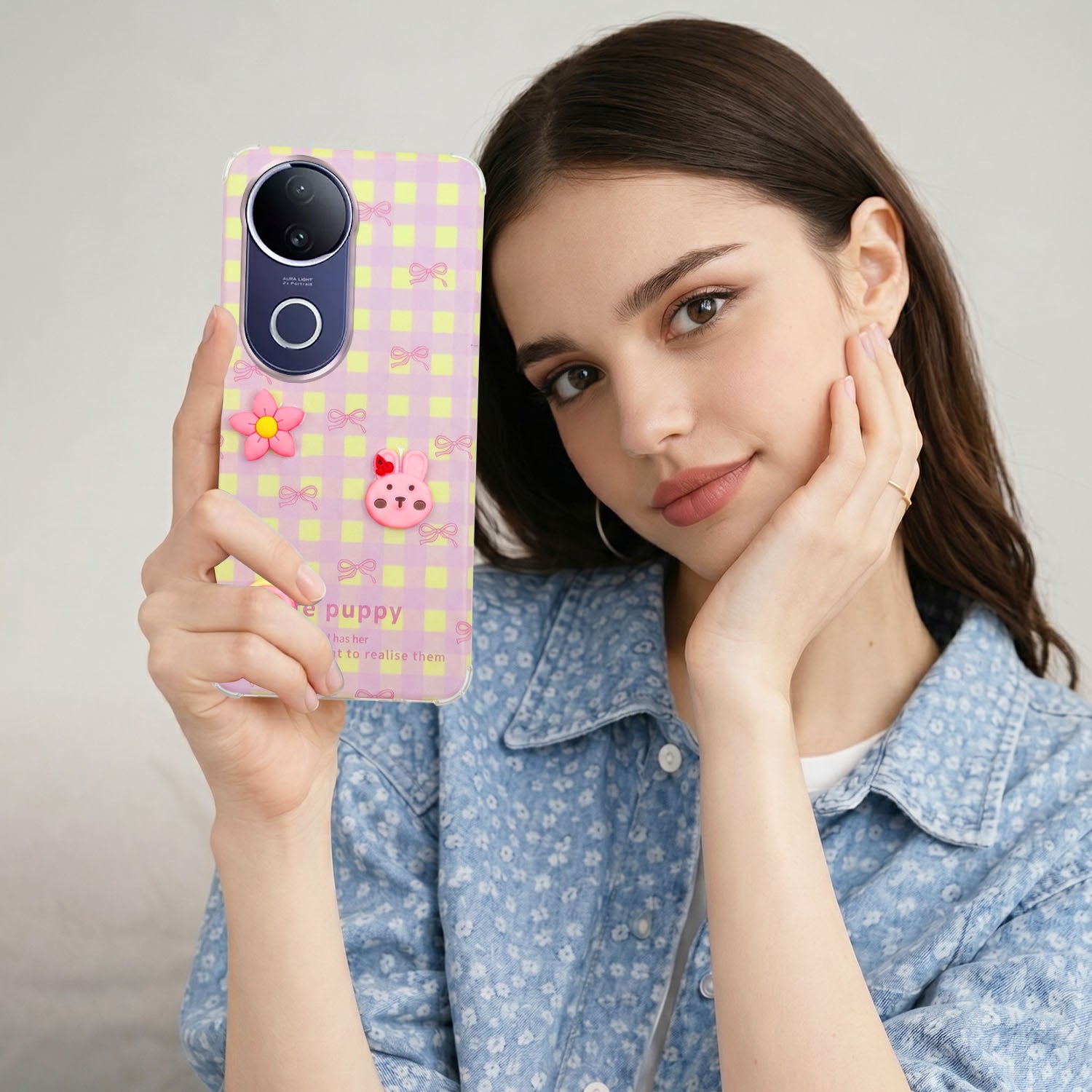 For Vivo T4R Back Cover Case (3D Cute Cartoons | Hard Back Side Soft | Matte Premium Finish | HD Printing)
