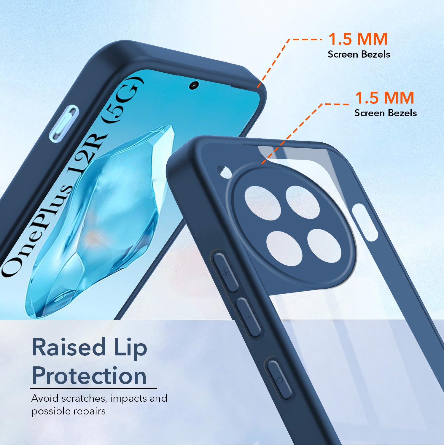 For OnePlus 12R 5G Back Cover Case (Lifetime Anti Yellow | Anti Scratch | Crystal Clear Shockproof)