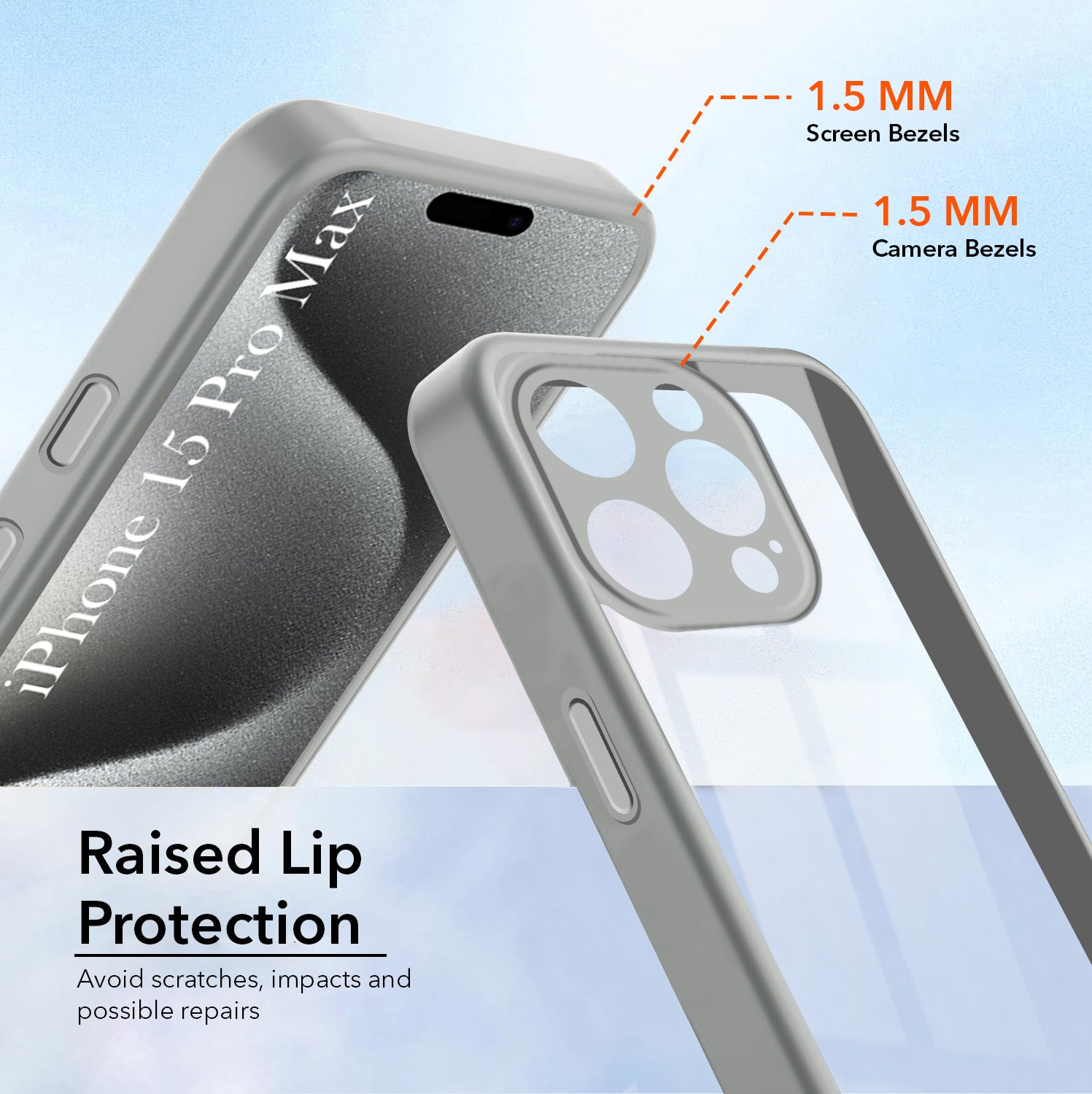 For Apple iPhone 15 Pro Max Back Cover Case Ultra-Hybrid (Lifetime Anti Yellow | Anti Scratch | Crystal Clear Shockproof)