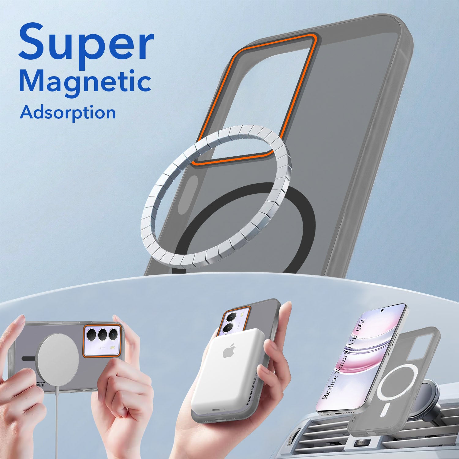 For Realme Narzo 80 Lite 5G Back Cover Case (Soft Touch | Camera Bump Protection | MagSafe Compatible | Matte Finish)