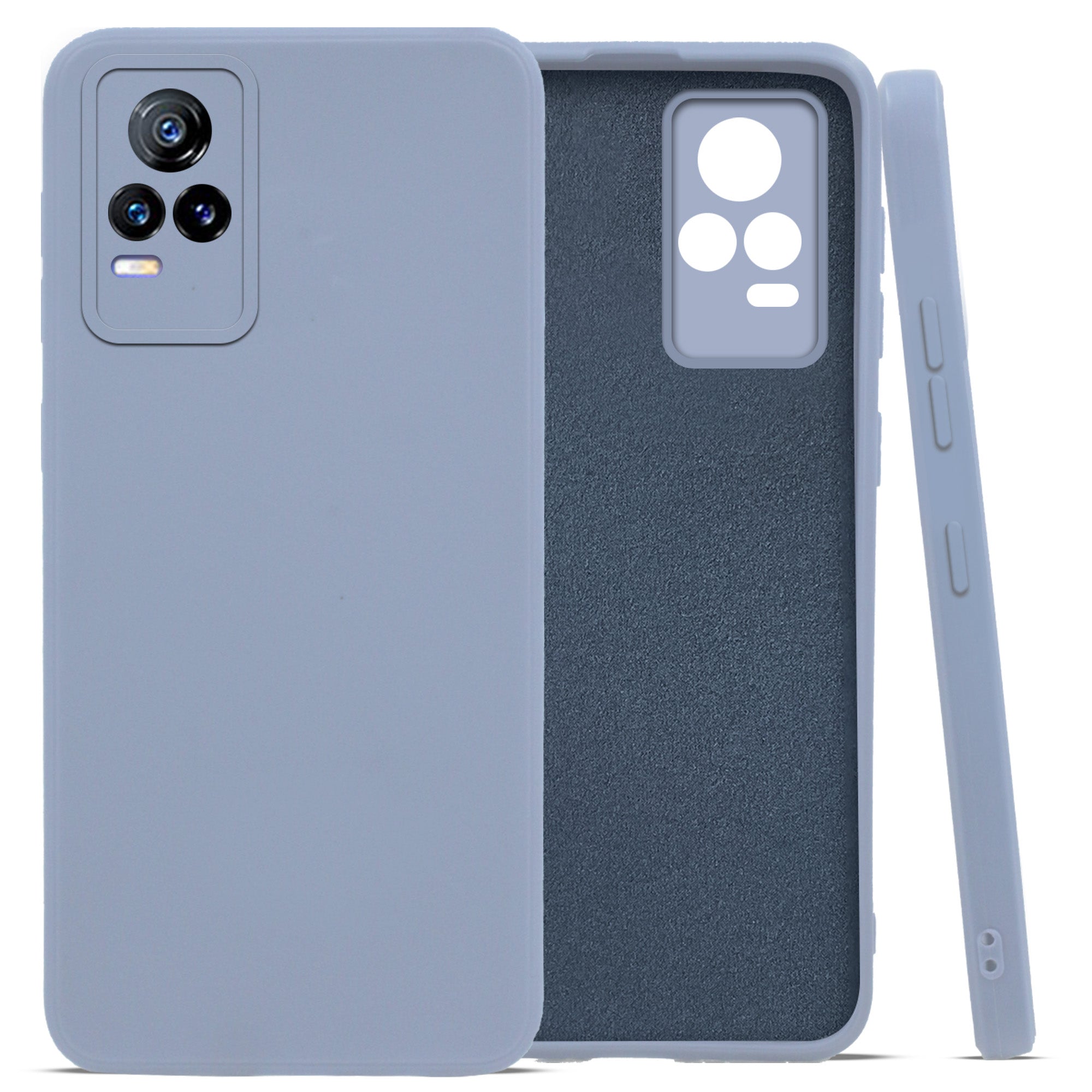 For Vivo V21e 4G Back Cover Case( Matte Finish Silicone with Inside Fiber cloth)