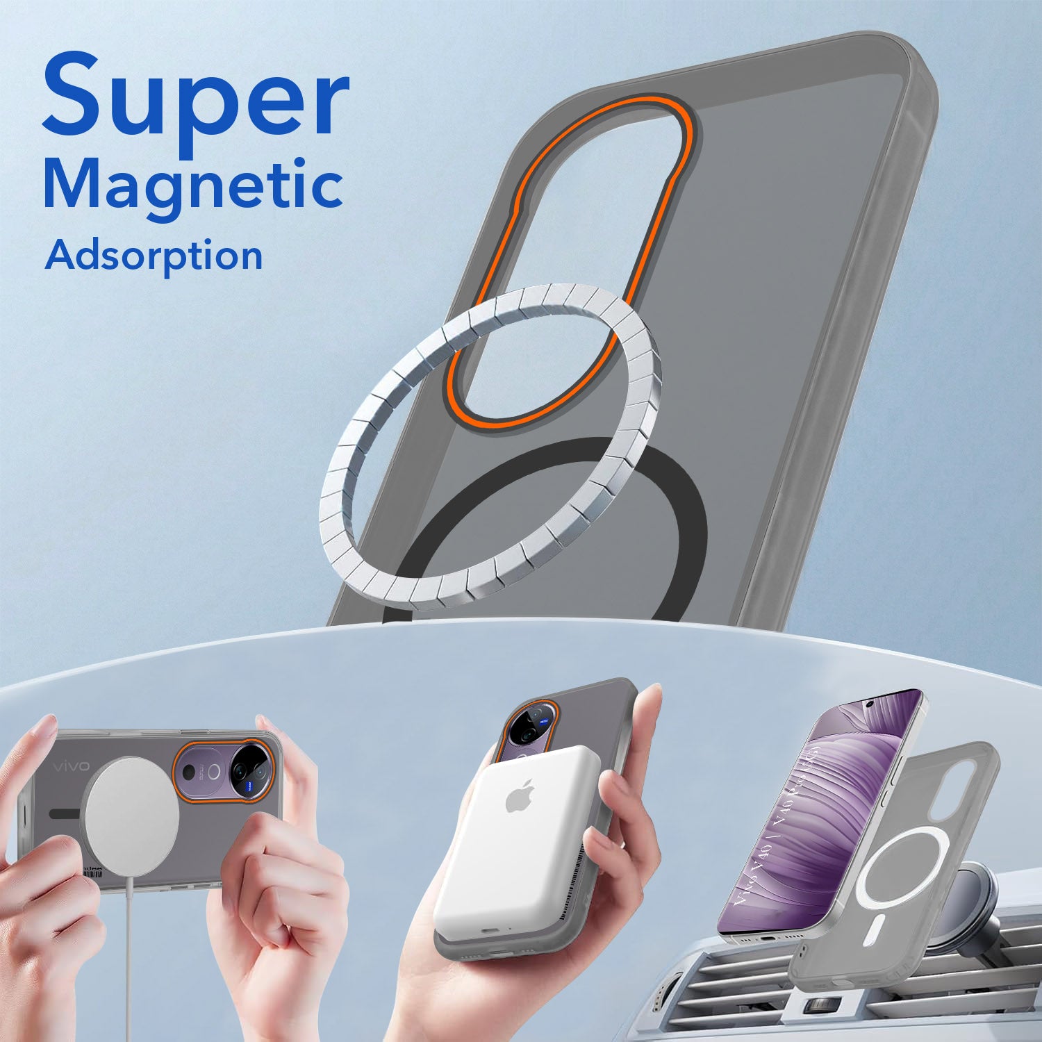 For Vivo V40 | Vivo V40 Pro 5G Back Cover Case (Soft Touch | Camera Bump Protection | MagSafe Compatible | Matte Finish)