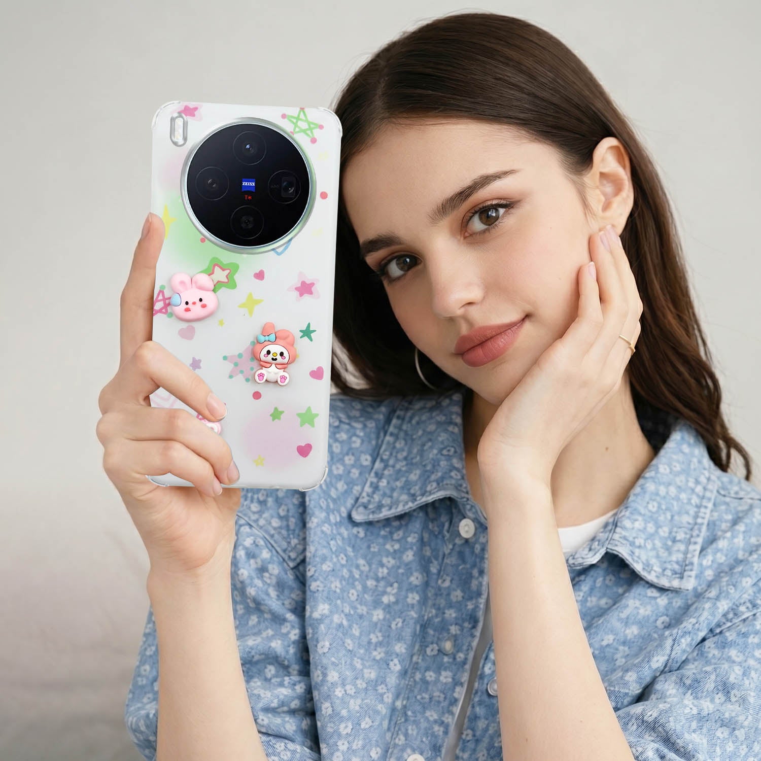 For Vivo X300 5G Back Cover Case (3D Cute Cartoons | Hard Back Side Soft | Matte Premium Finish | HD Printing)